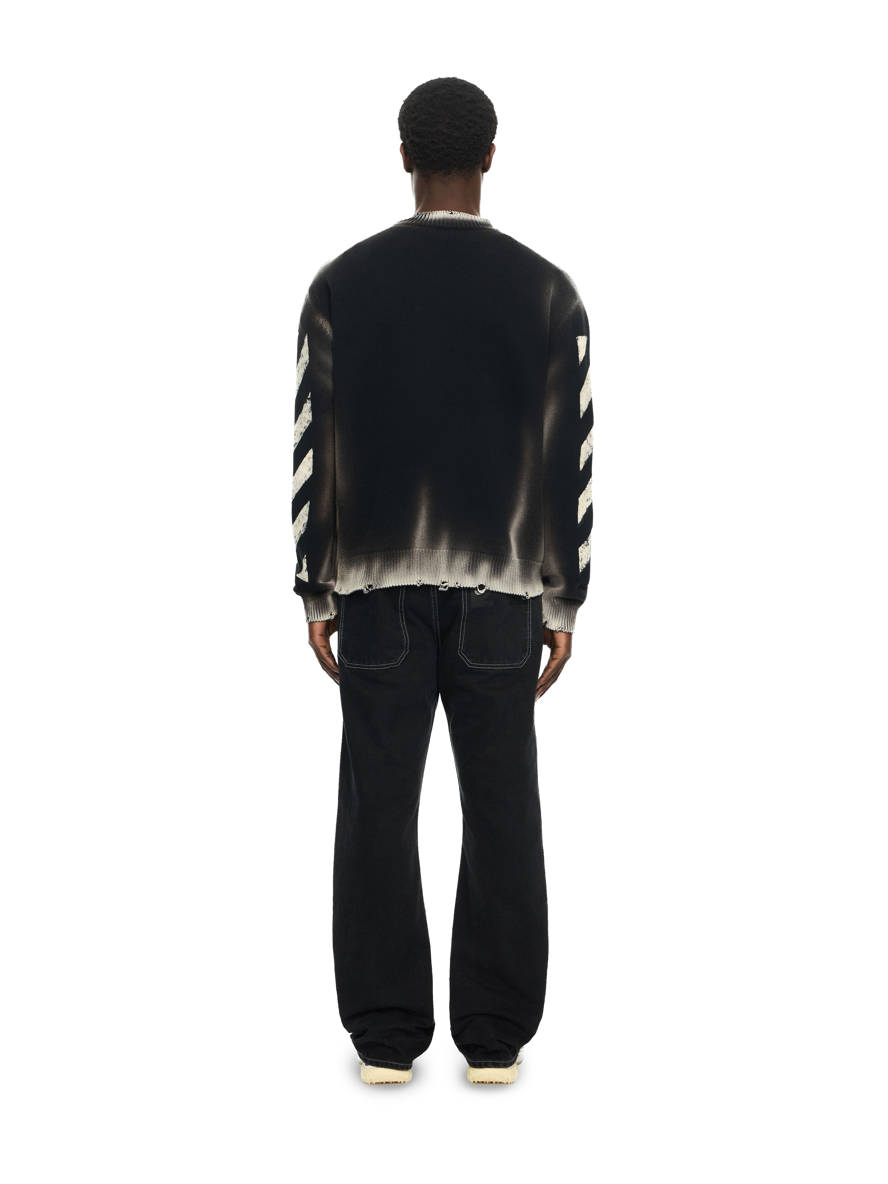 Diag Corrosion Crewneck Sweater in BLACK for Men | Off-White™
