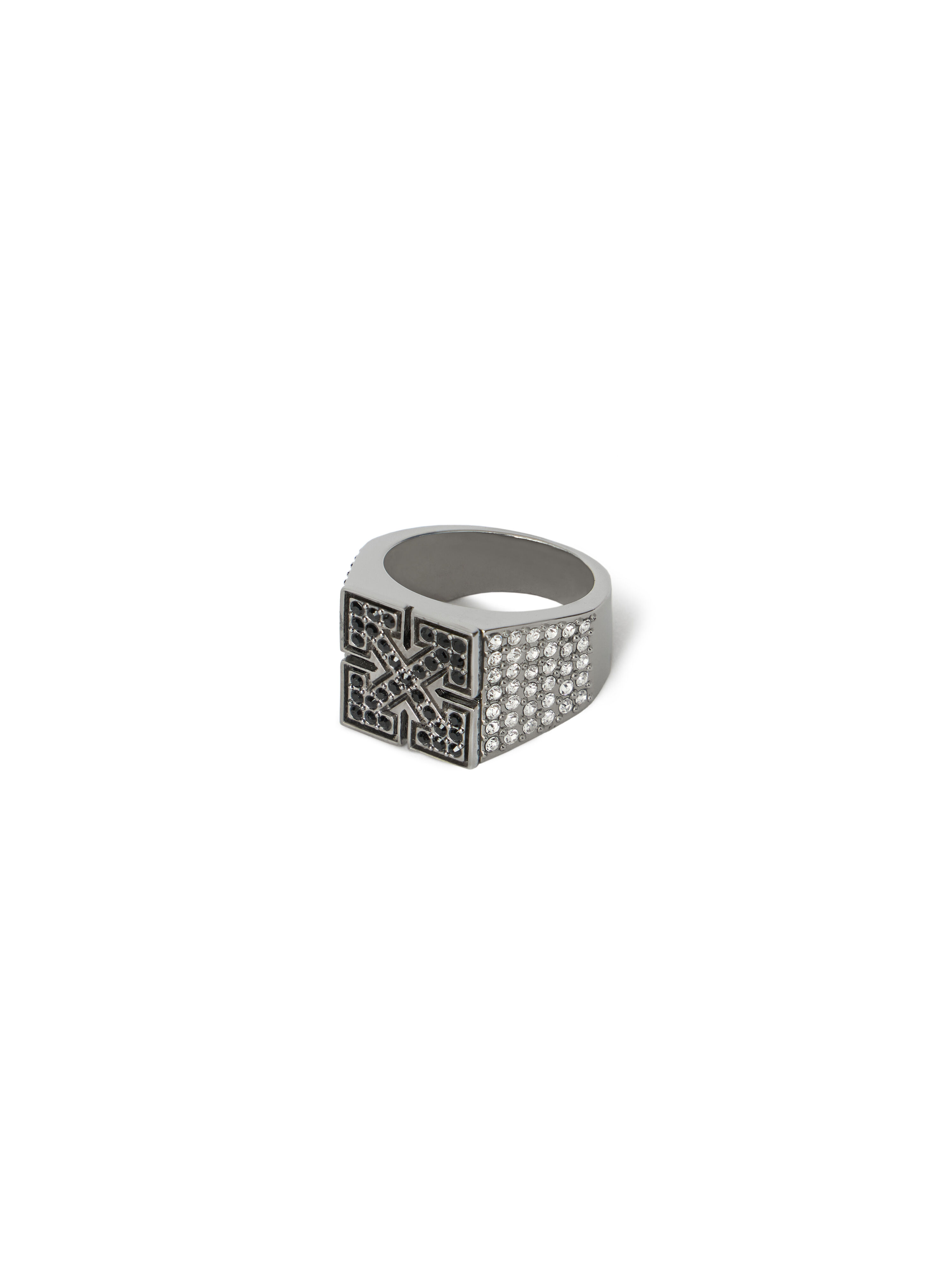 OFF WHITE Bling Strass Arrow Ring SILVER OMOC07QS26MET001
