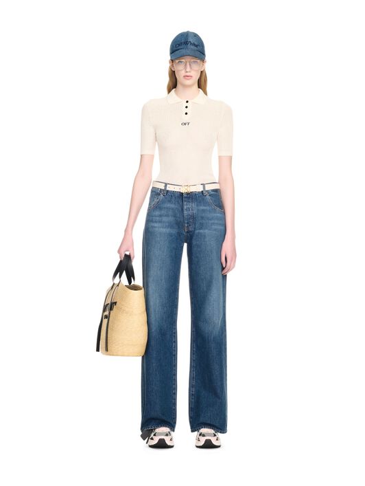OFF WHITE Off Net S/S Polo NEUTRALS OWHV001F24KNI001