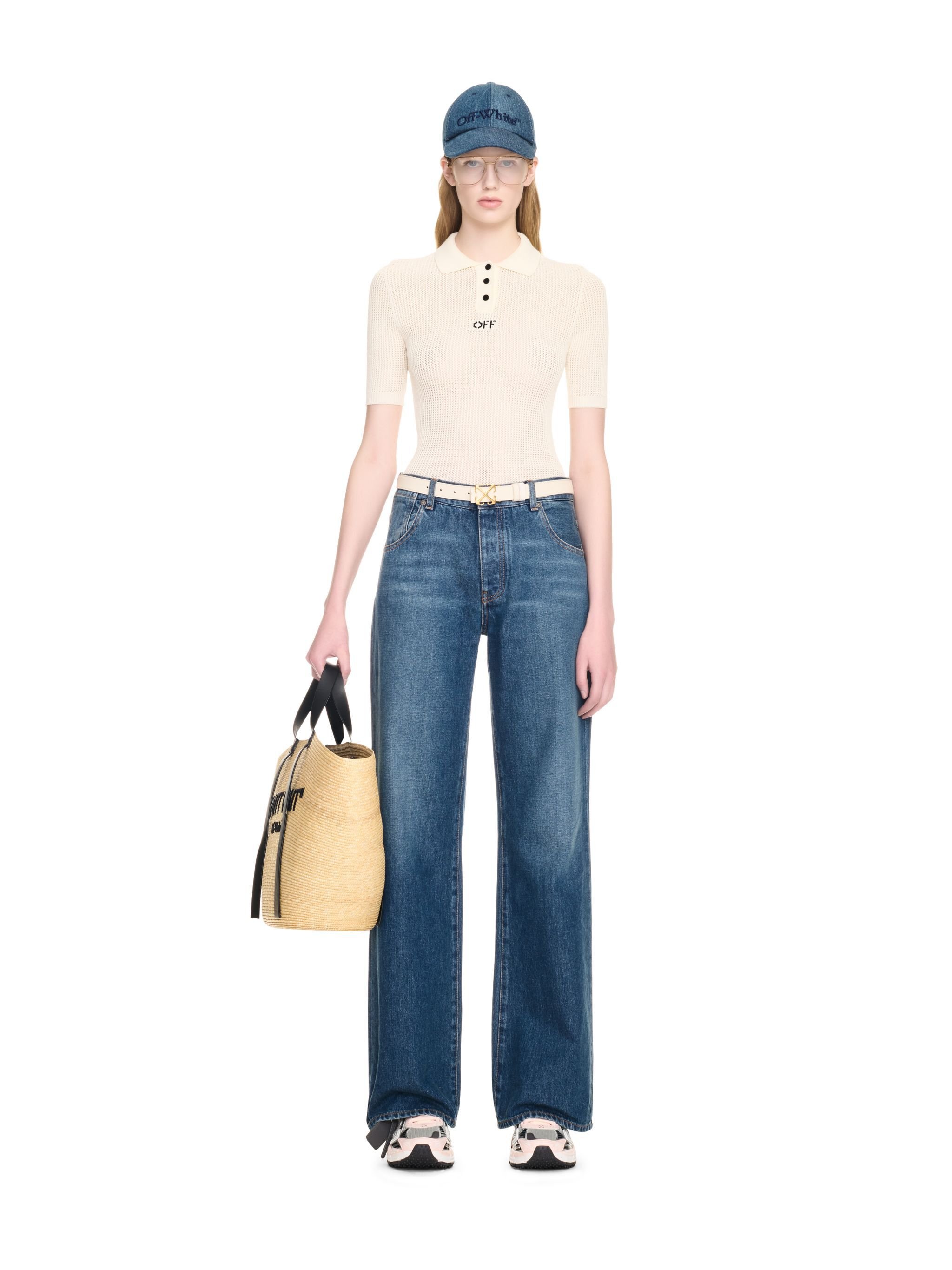 OFF WHITE Off Net S/S Polo NEUTRALS OWHV001F24KNI001