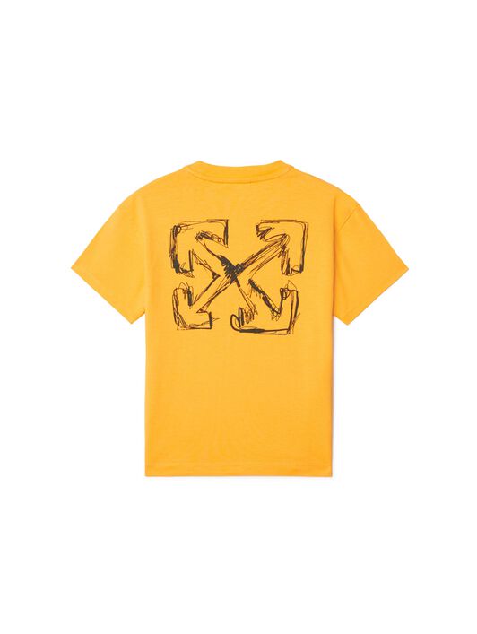 OFF WHITE T-Shirt Mit Skizzen Pfeil GELB OBAA002S25JER00A