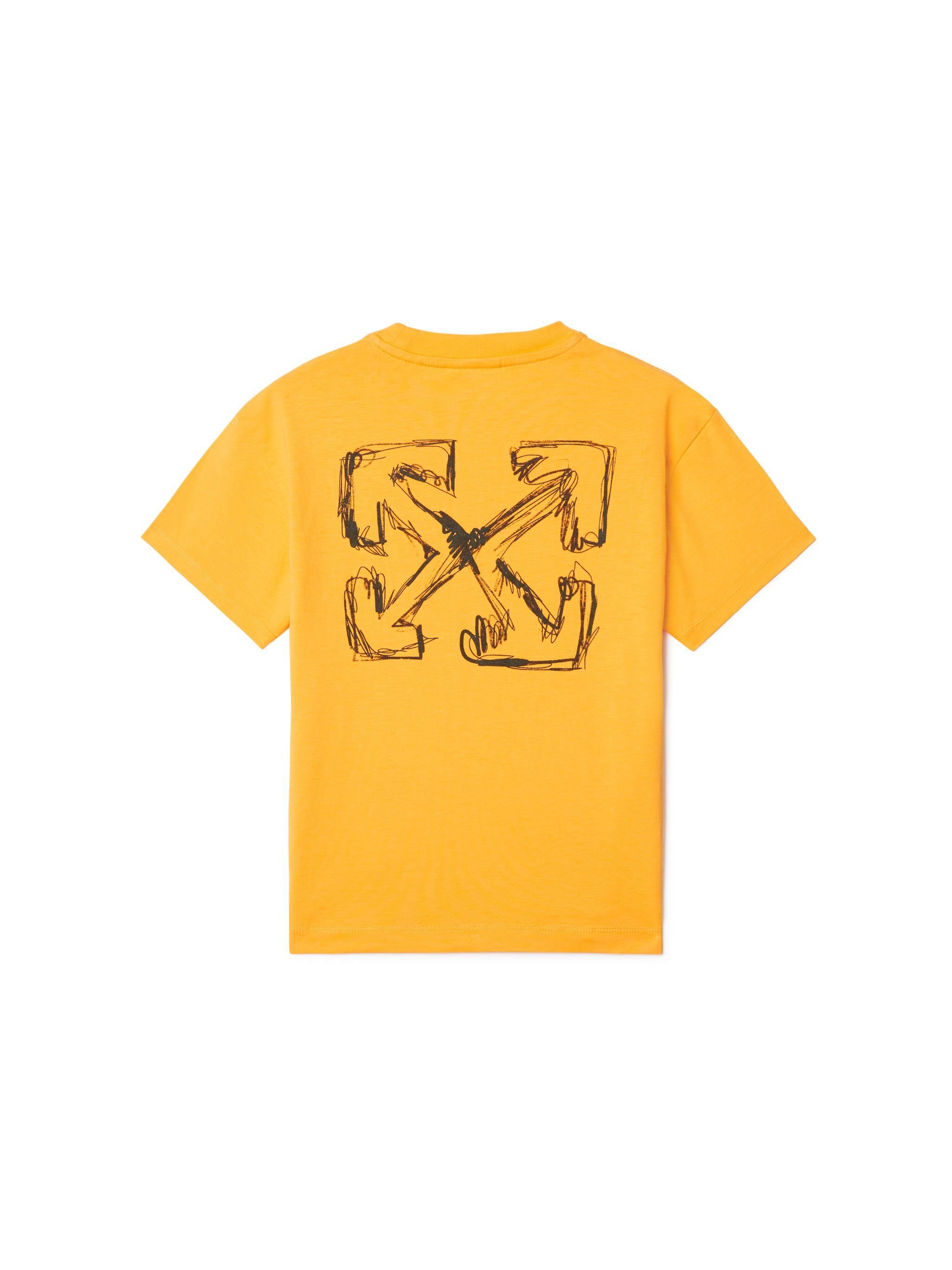 OFF WHITE T-Shirt Mit Skizzen Pfeil GELB OBAA002S25JER00A