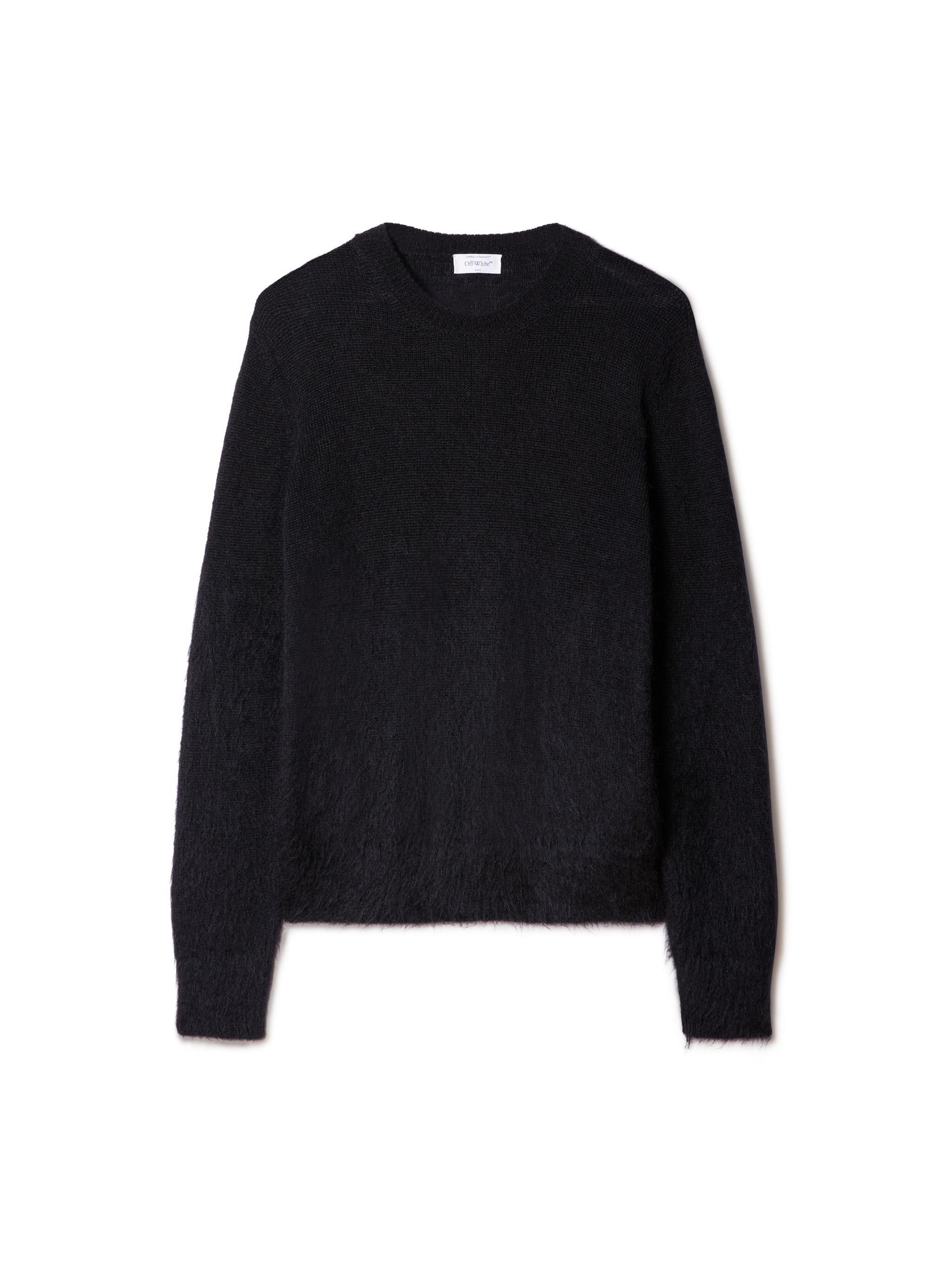 OFF WHITE MOHAIR ARROW KNIT CREWNECK BLACK OMHE170F23KNI001