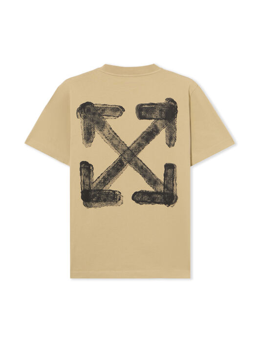 OFF WHITE Spray Arrow T-Shirt CREME BRULÉE - BLACK OMAA027S25JER00B