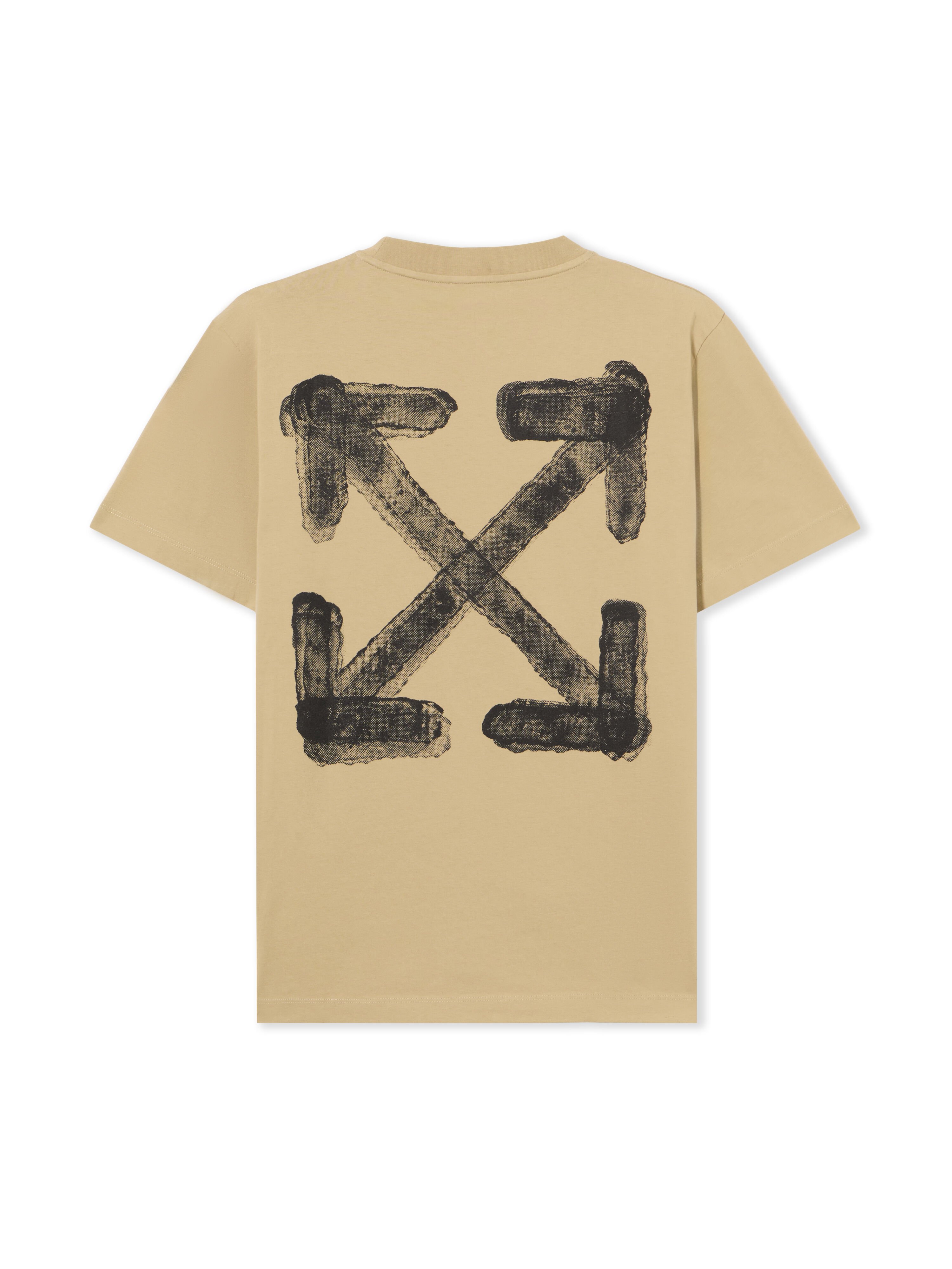OFF WHITE Spray Arrow T-Shirt CREME BRULÉE - BLACK OMAA027S25JER00B