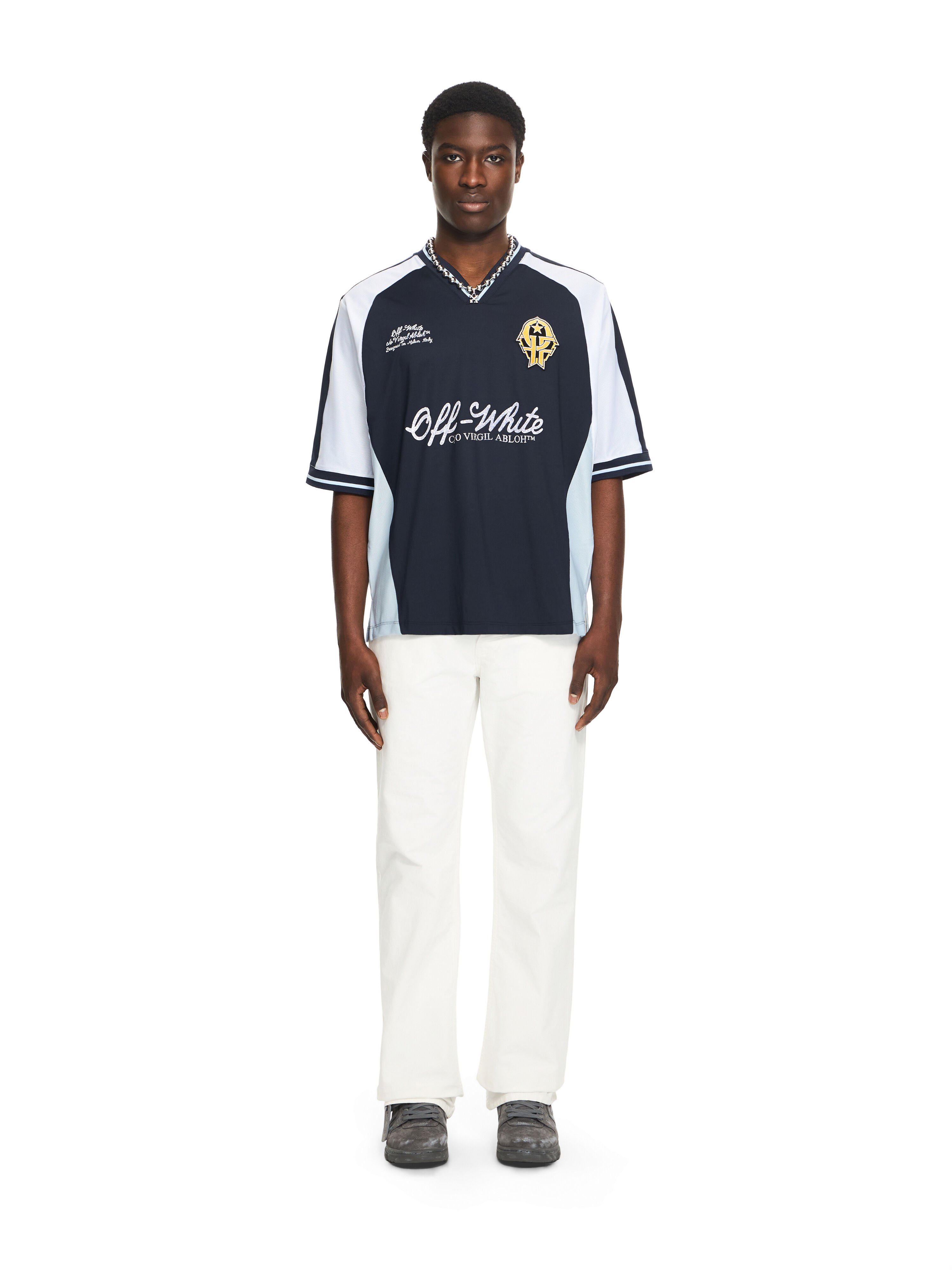 OFF WHITE Royal Team Soccer T-shirt NIGHT SKY 44MAD013S26J002