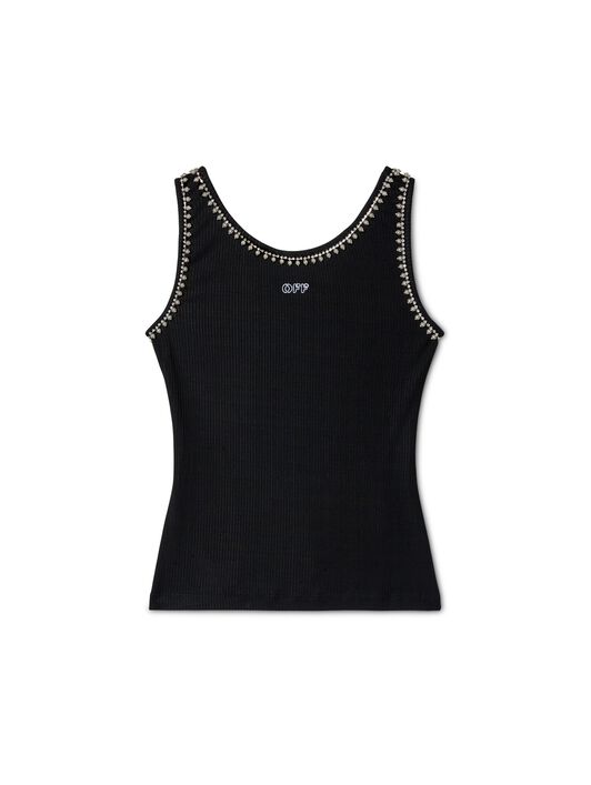 OFF WHITE LIGHT RIB EMB 20S TANK TOP  OWAD258F24JER001
