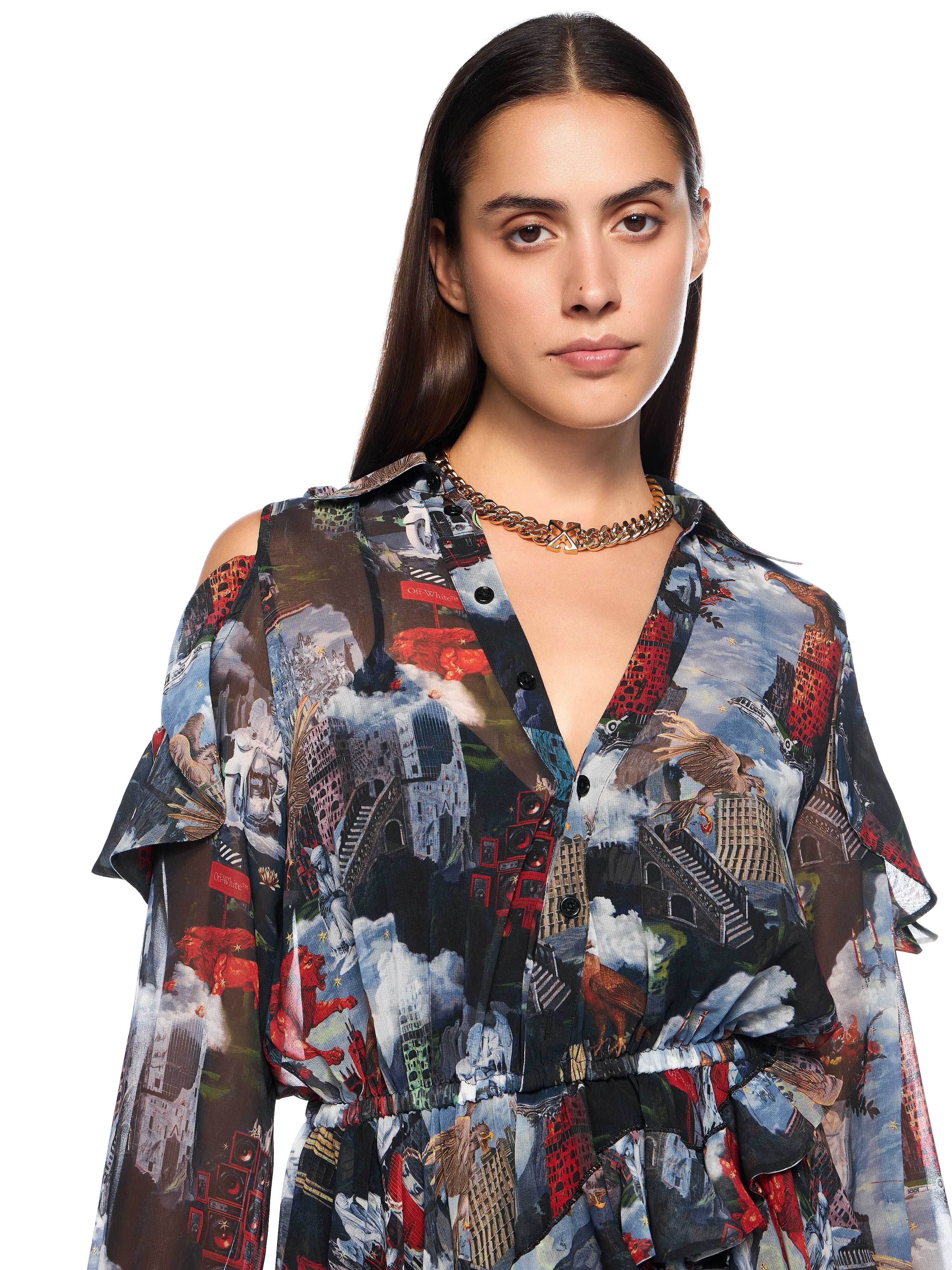 OFF WHITE World Paint Geo Romantic Dress MULTICOLOR-NO COLOR OWDB55LF25FAB001