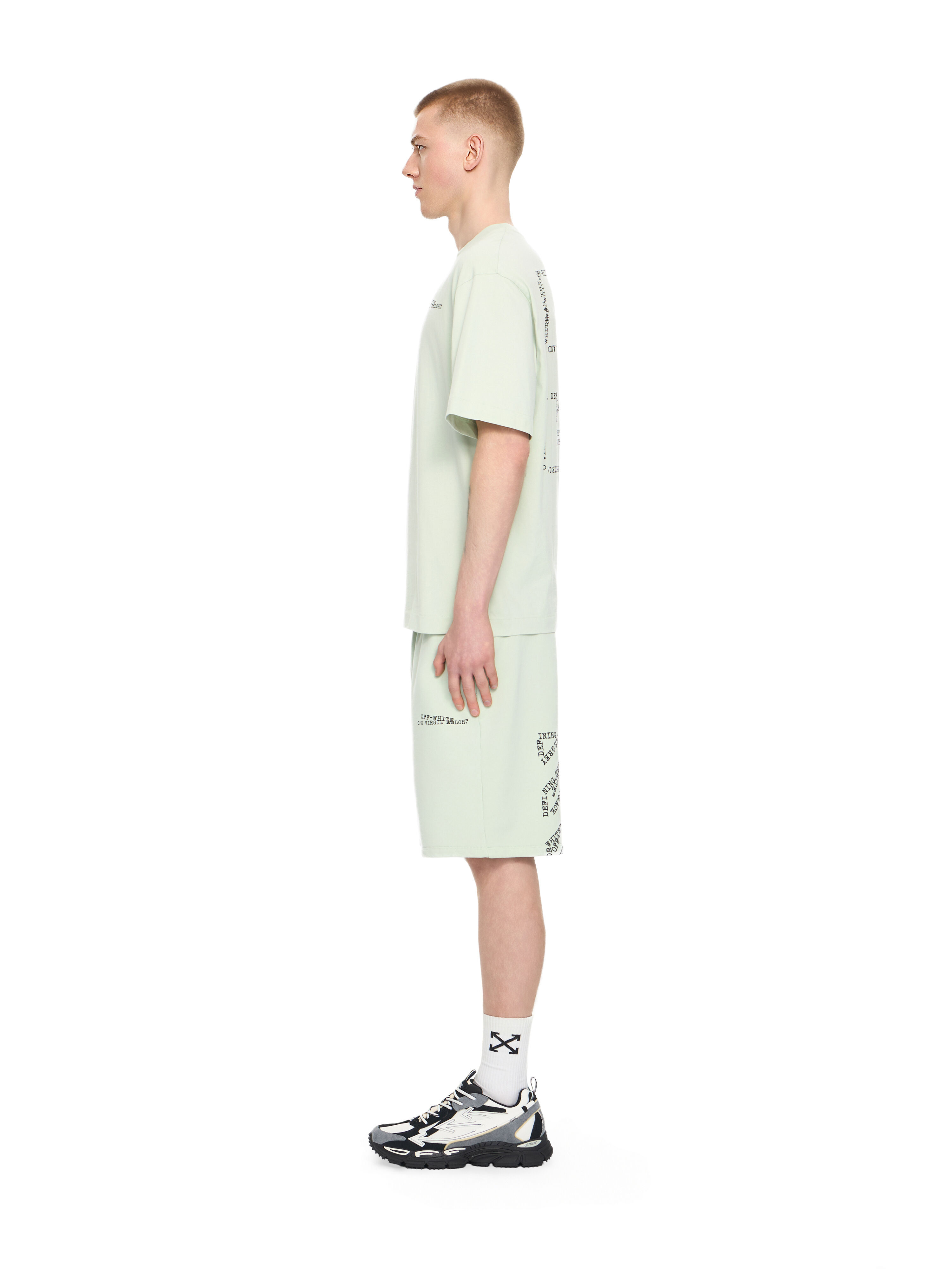 Type Diagonal Skate Sweatshorts in FADE OUT MINT for Men | Off-White™