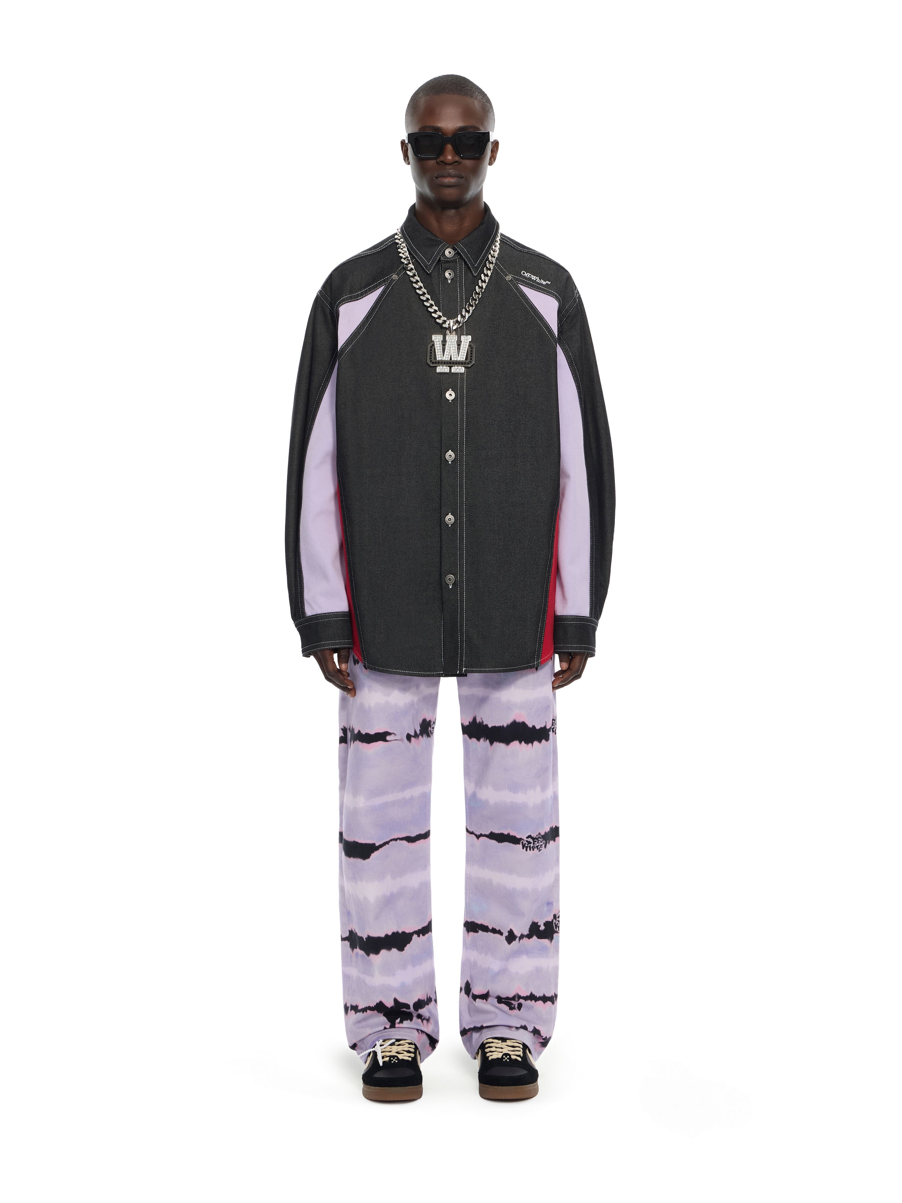 OFF WHITE Color Block Military Overshirt BLACK 44MES01DZ26F001