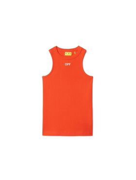OFF WHITE Stamp Ribbed Tank ORANGE OGAD009S25JER001