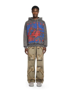 OFF WHITE Desert Ow Skate Hoodie VINTAGE BLACK - DAZZLING BLUE + HIGH RIS OMBB085W25FLE001