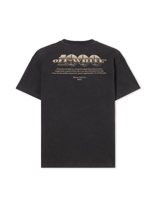 OFF WHITE Martyrdom Regular T-Shirt WASHED BLACK-WHITE ASPARAGUS OWAA089S25JER00A