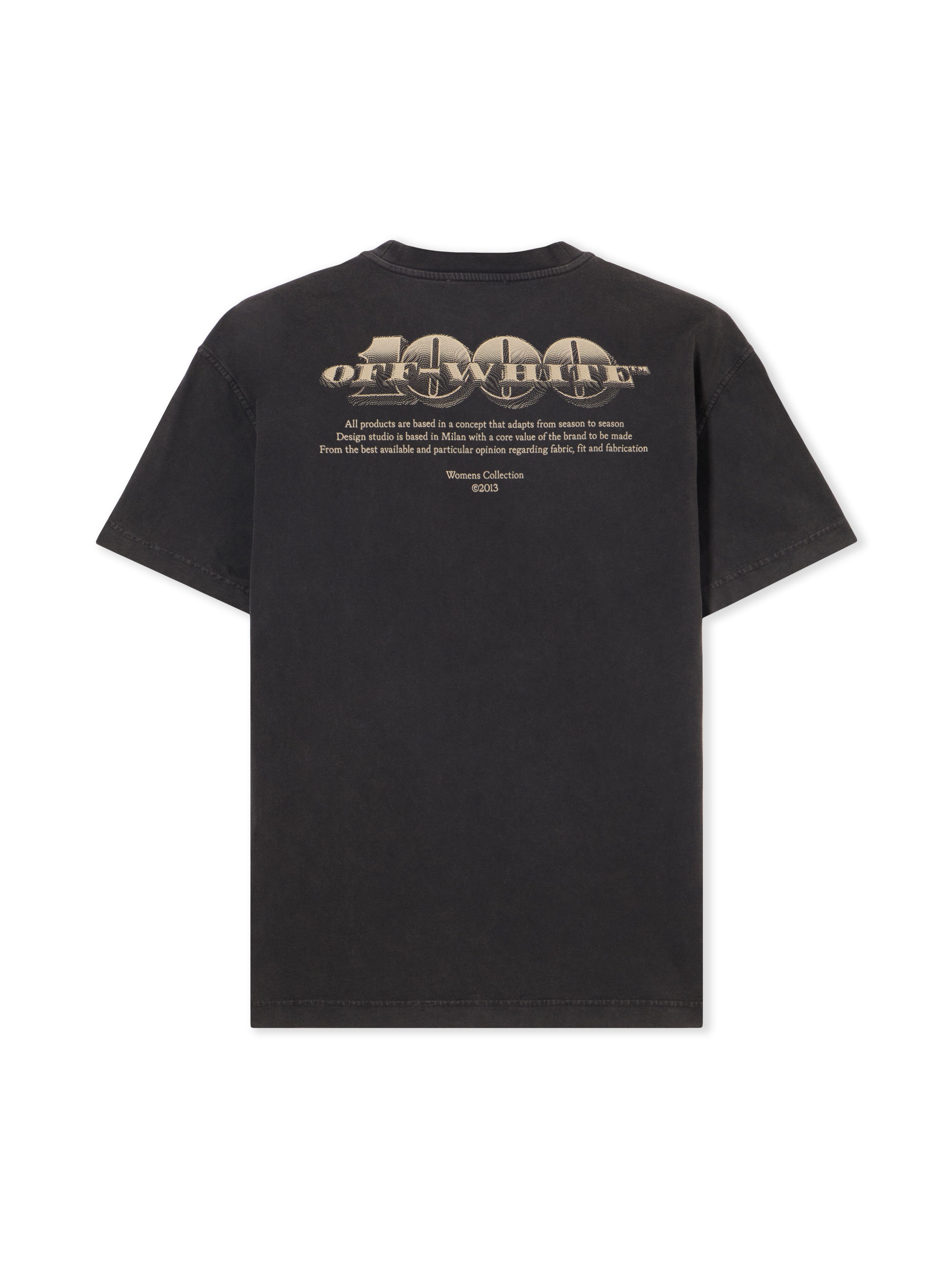 OFF WHITE Martyrdom Regular T-Shirt WASHED BLACK-WHITE ASPARAGUS OWAA089S25JER00A