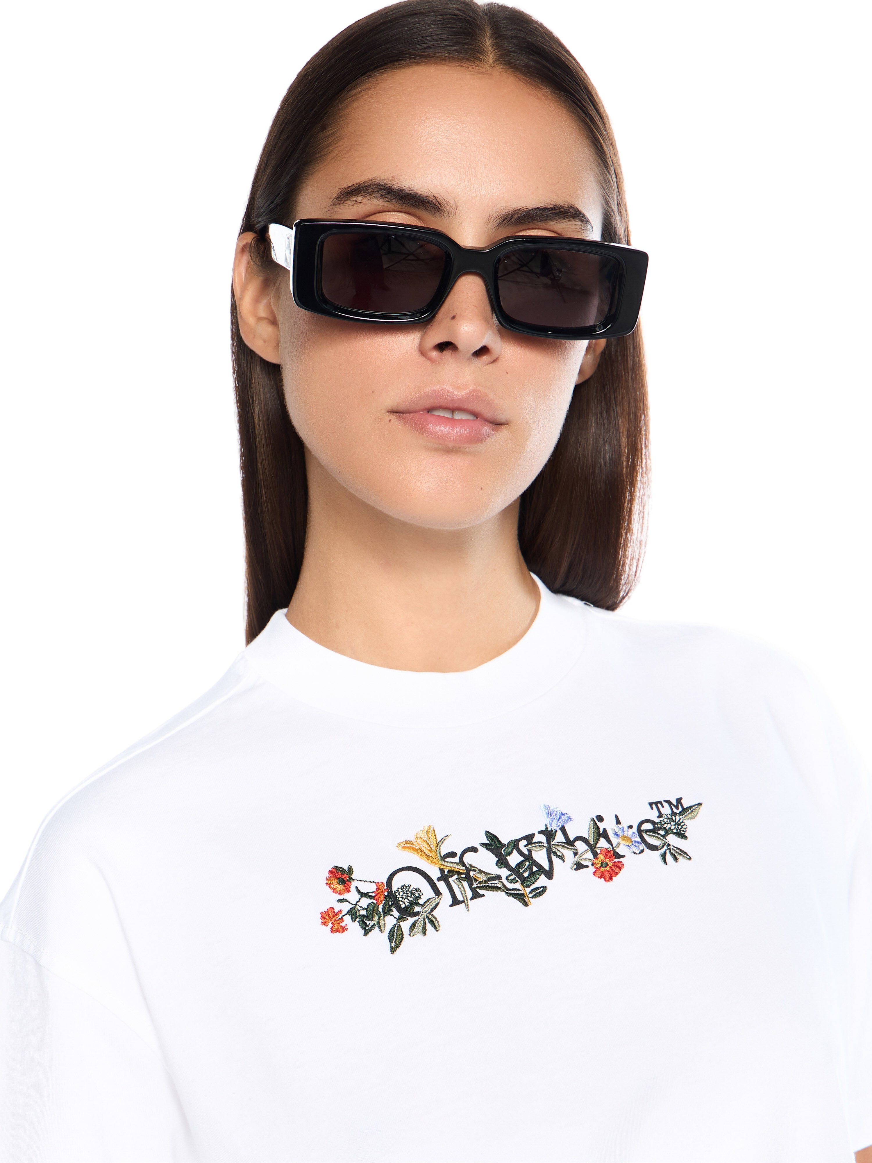 OFF WHITE Bookish Flowers Logo Tee WHITE OWAA089F25JER002