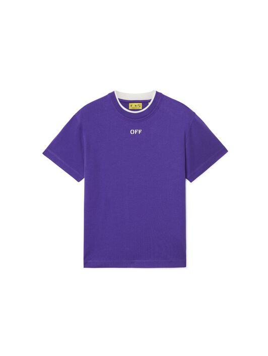 OFF WHITE Bleached Stamp T-Shirt PURPLE OGAA001S25JER006