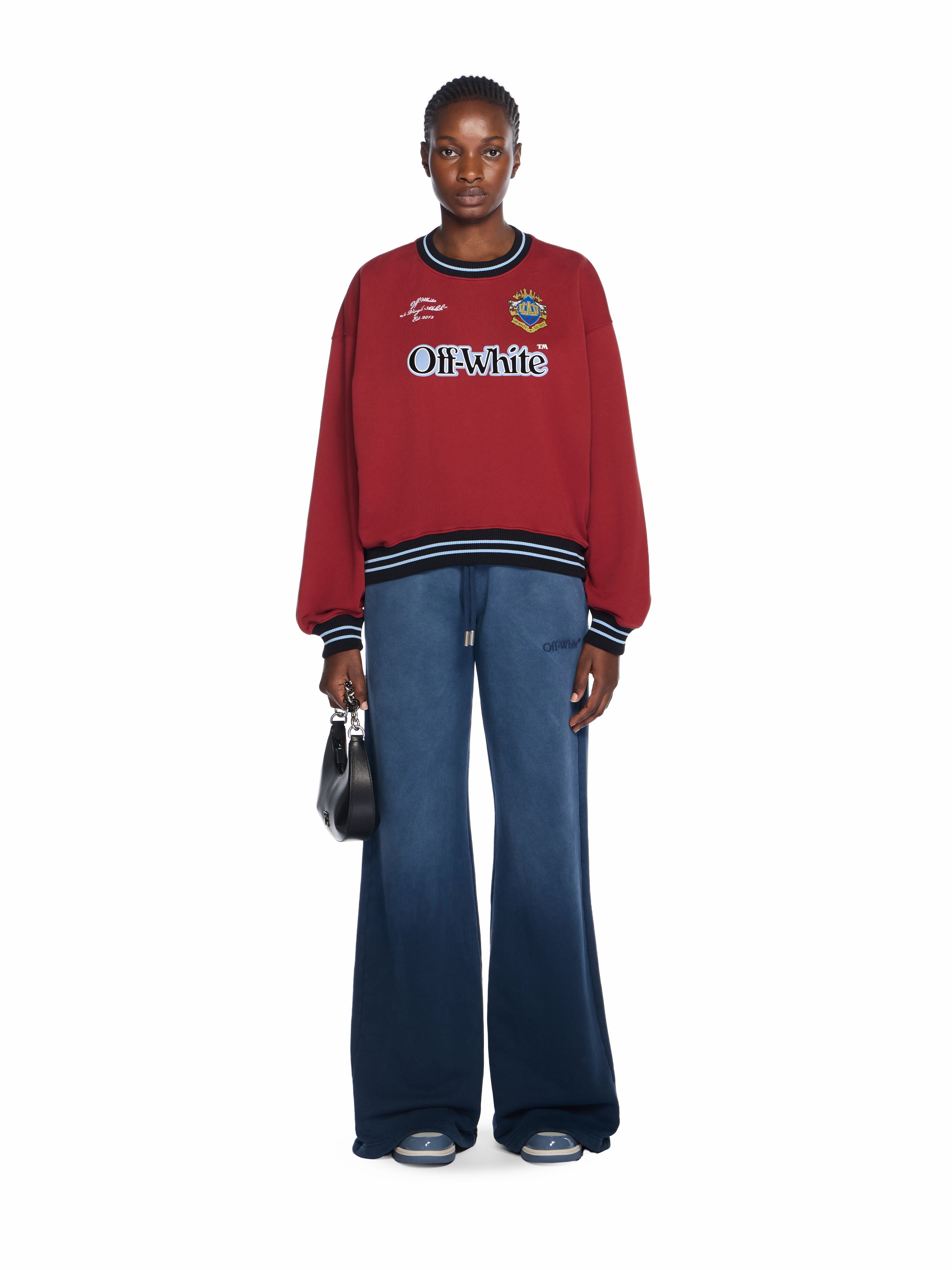 Sporty Over Crew Logo Sweatshirt OFF WHITE Sporty Over Crew Logo Sweatshirt RED DAHLIA-BLACK OWBA075F25FLE003