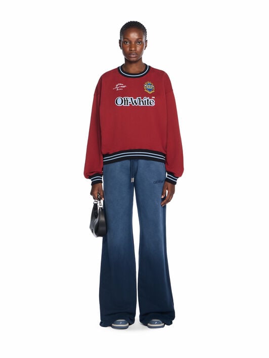 Sporty Over Crew Logo Sweatshirt OFF WHITE Sporty Over Crew Logo Sweatshirt RED DAHLIA-BLACK OWBA075F25FLE003