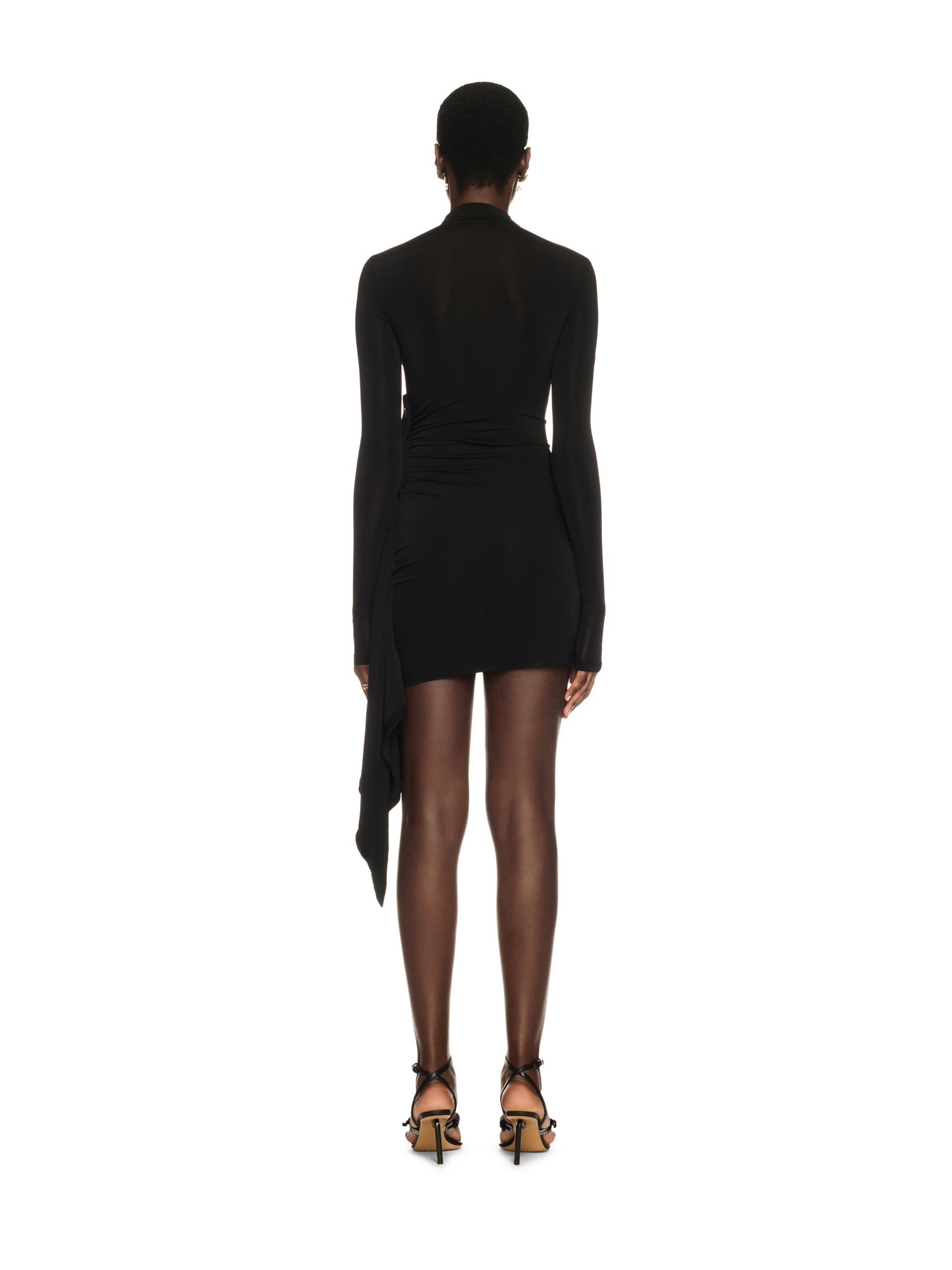 OFF WHITE Black Draped Mini Dress BLACK OWDB54BS25JER001