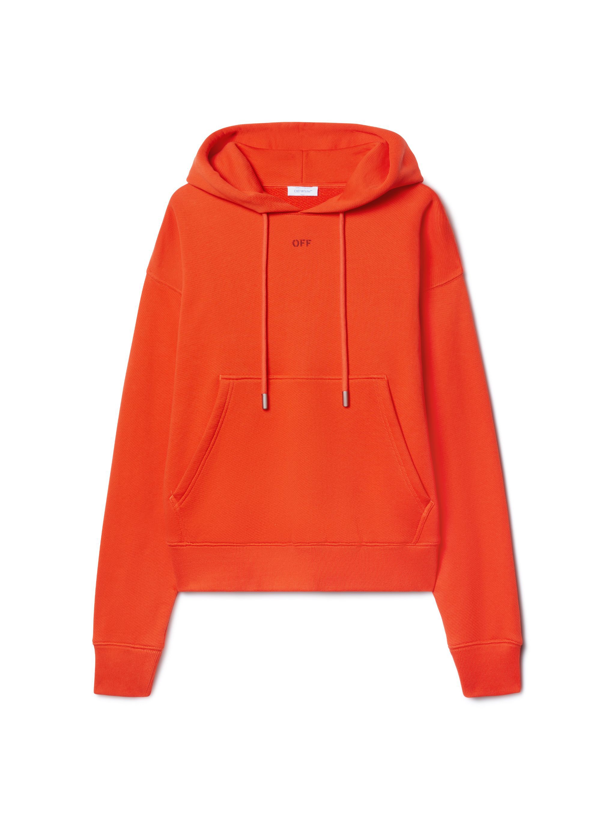 OFF WHITE VIBE ARROW SKATE HOODIE ORANGE OMBB085S25FLE00L