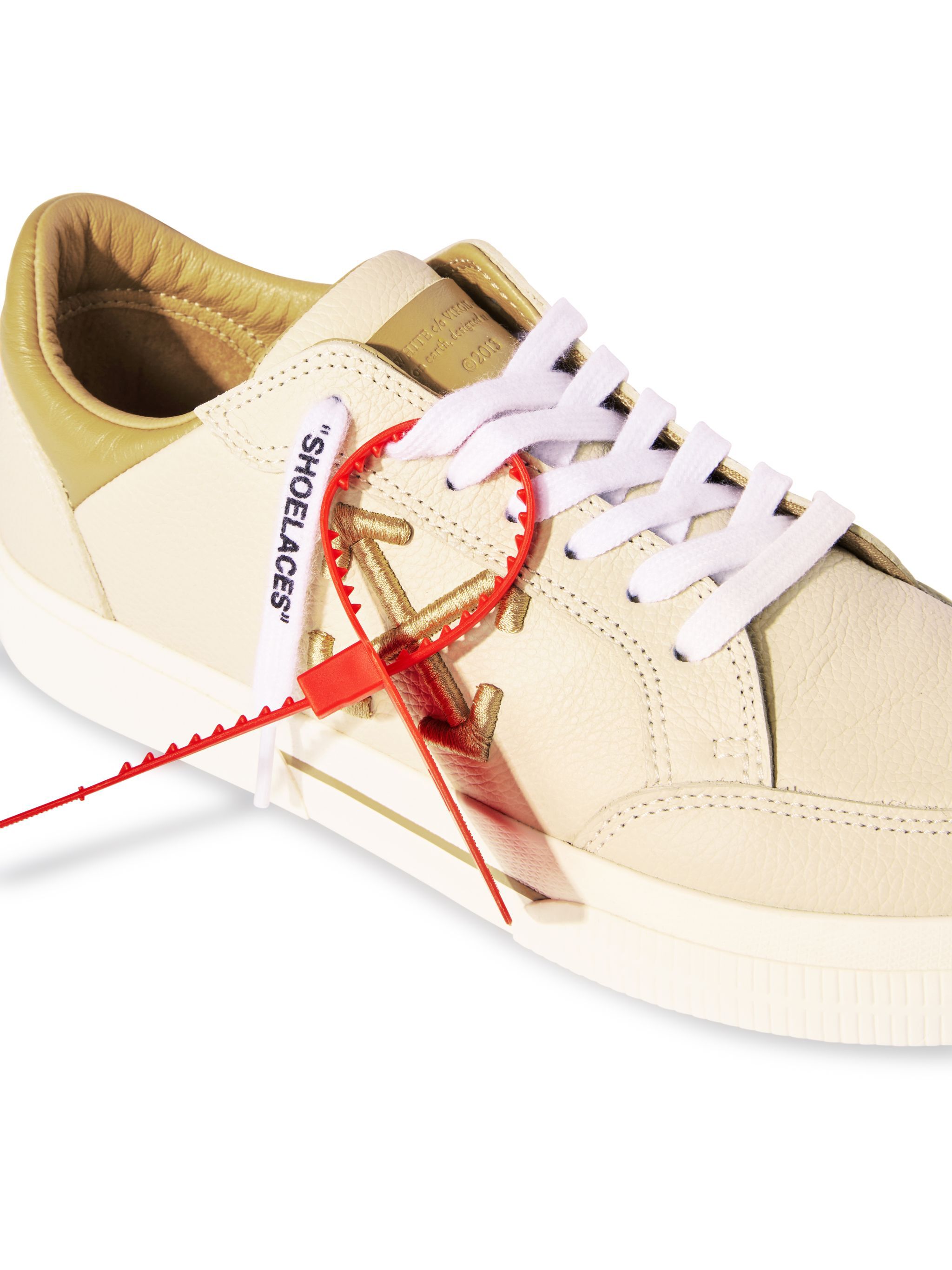 OFF WHITE Sneakers Basse Vulcanized In Pelle Crema/Marrone NEUTRI OWIA288S25LEA001