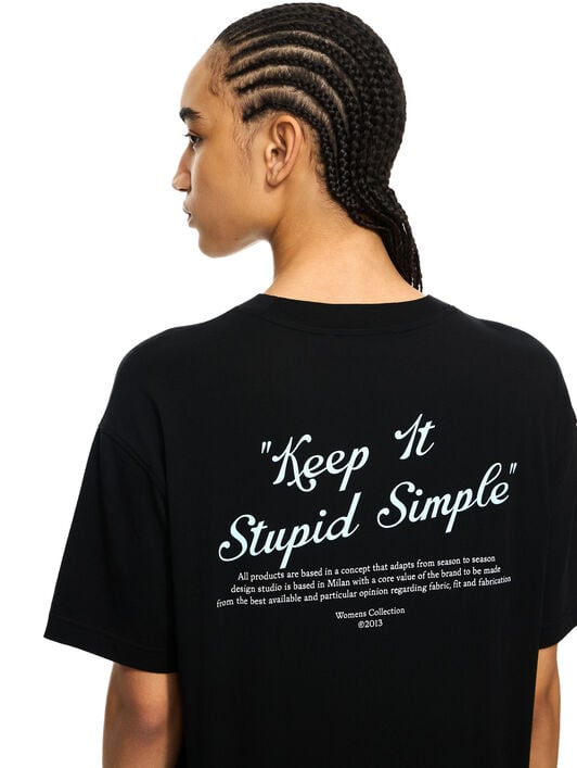 OFF WHITE Kiss Quote Reg Tee Black-White 2AA089S26JER007