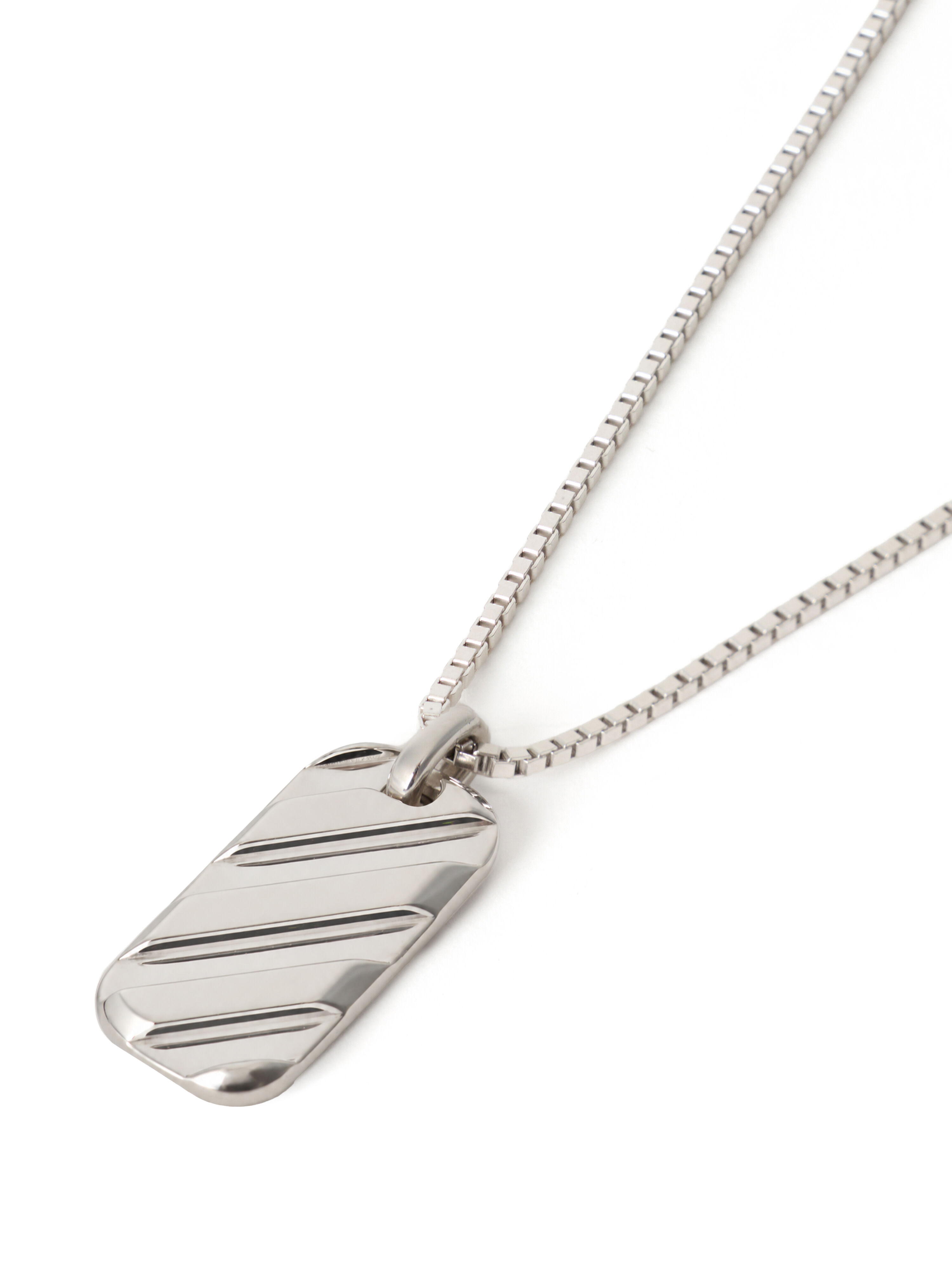 Diag Dog Tag Necklace OFF WHITE Diag Dog Tag Necklace STERLING SILVER C06562