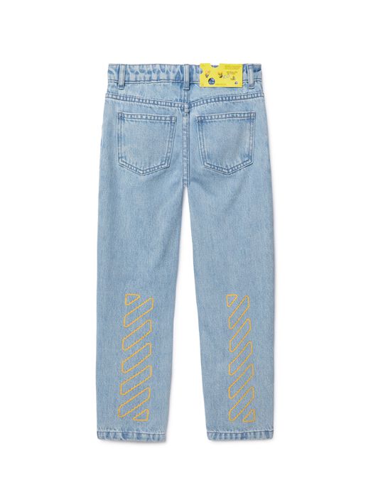 OFF WHITE Diagonal Bookish Jeans BLUE OBYA005S25DEN001