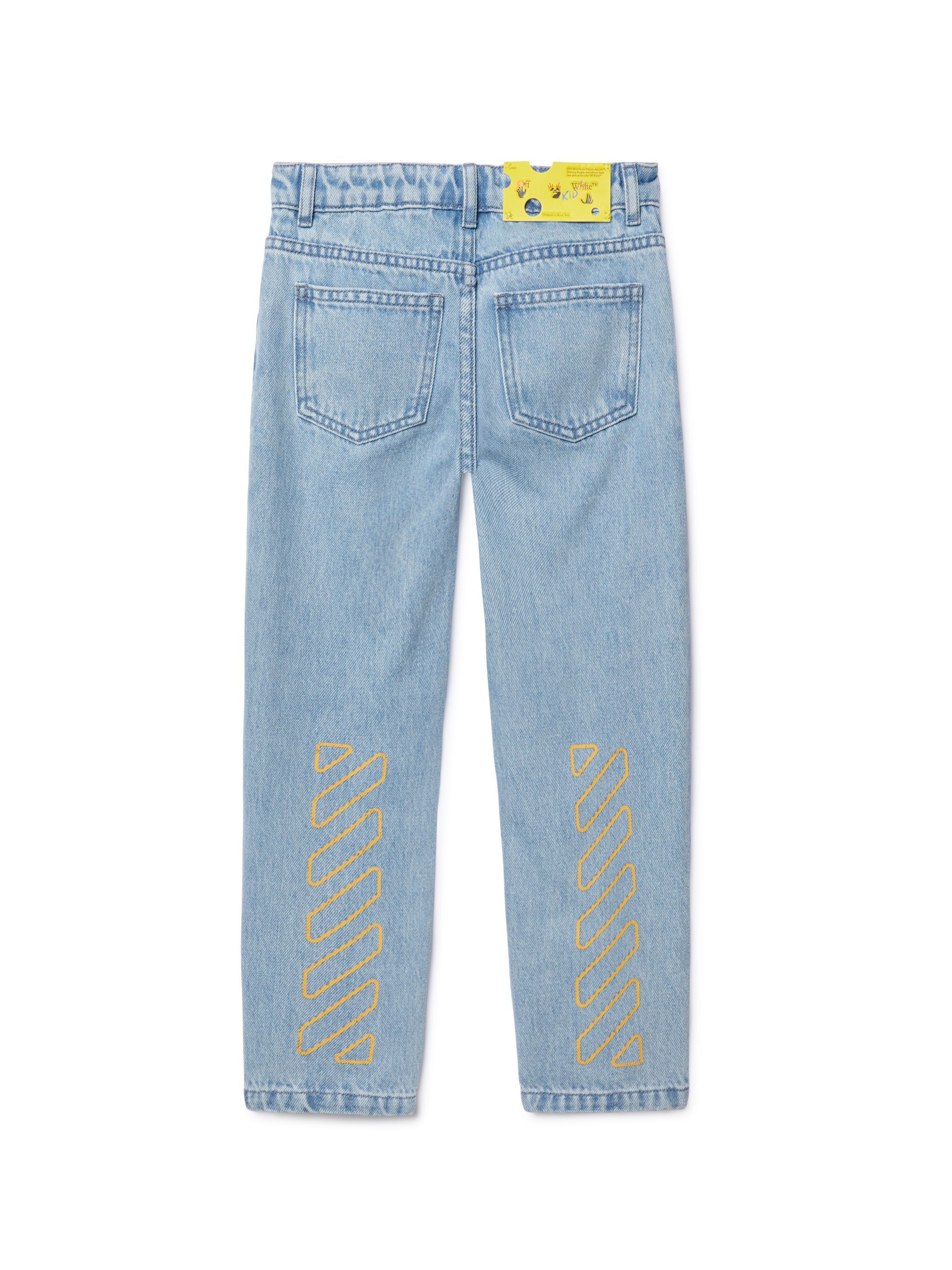 OFF WHITE Diagonal Bookish Jeans BLUE OBYA005S25DEN001