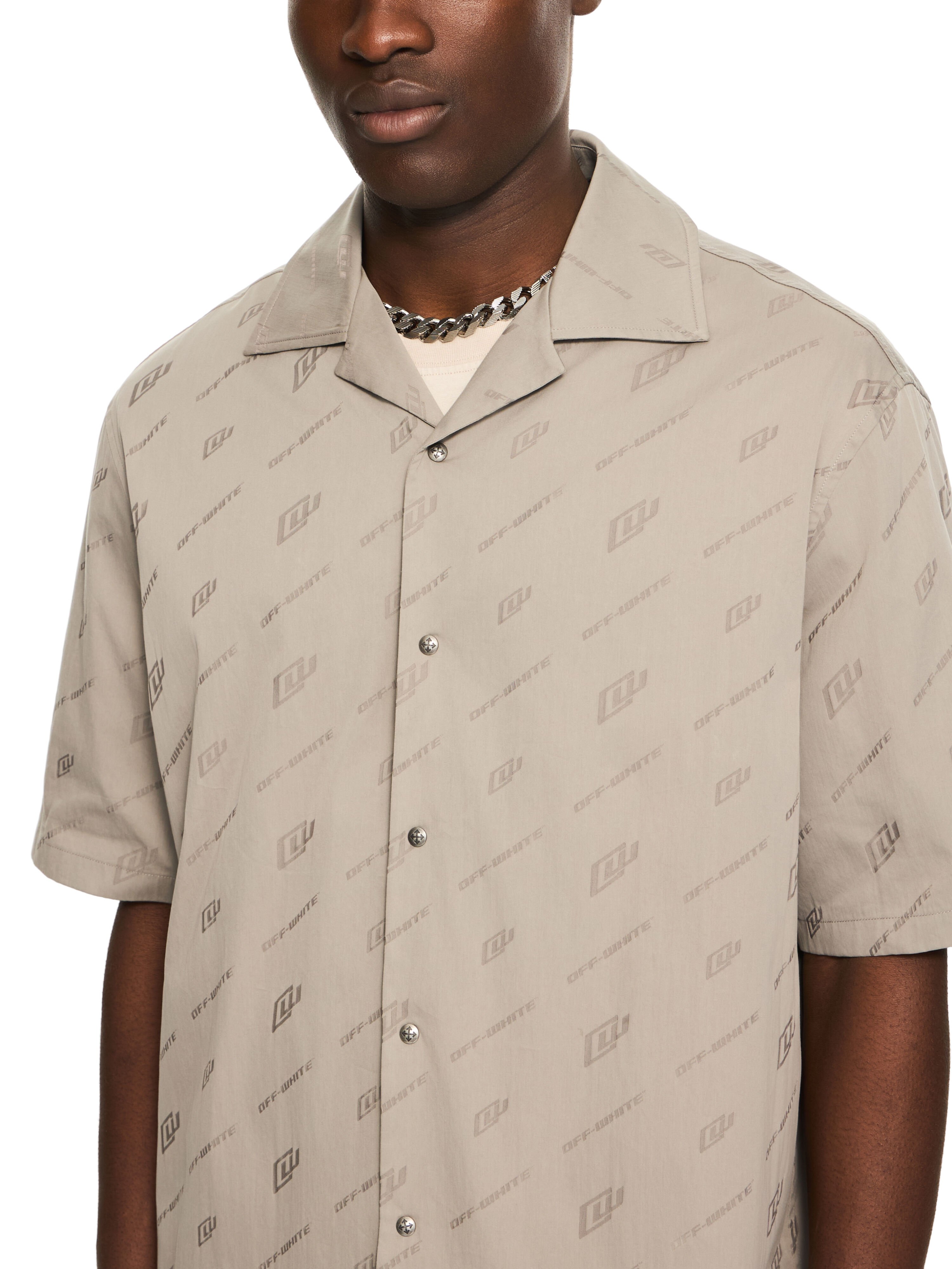 OFF WHITE OWR Jacquard Bowling Shirt STONE 44XGG01FS26F008