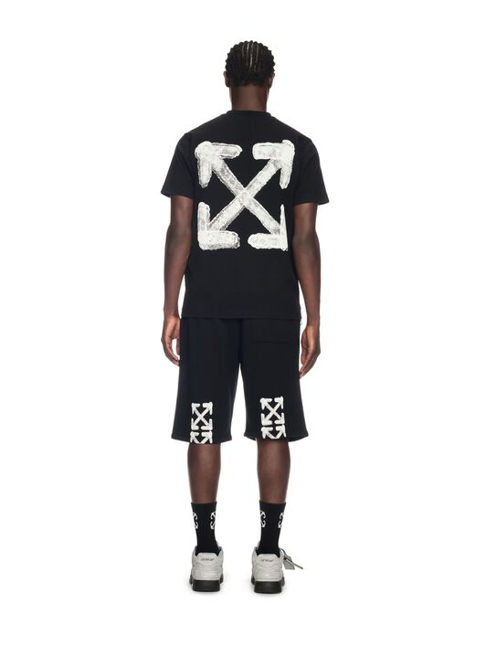 OFF WHITE Black Spray Arrow Sweat Shorts BLACK OMCI013S25FLE003