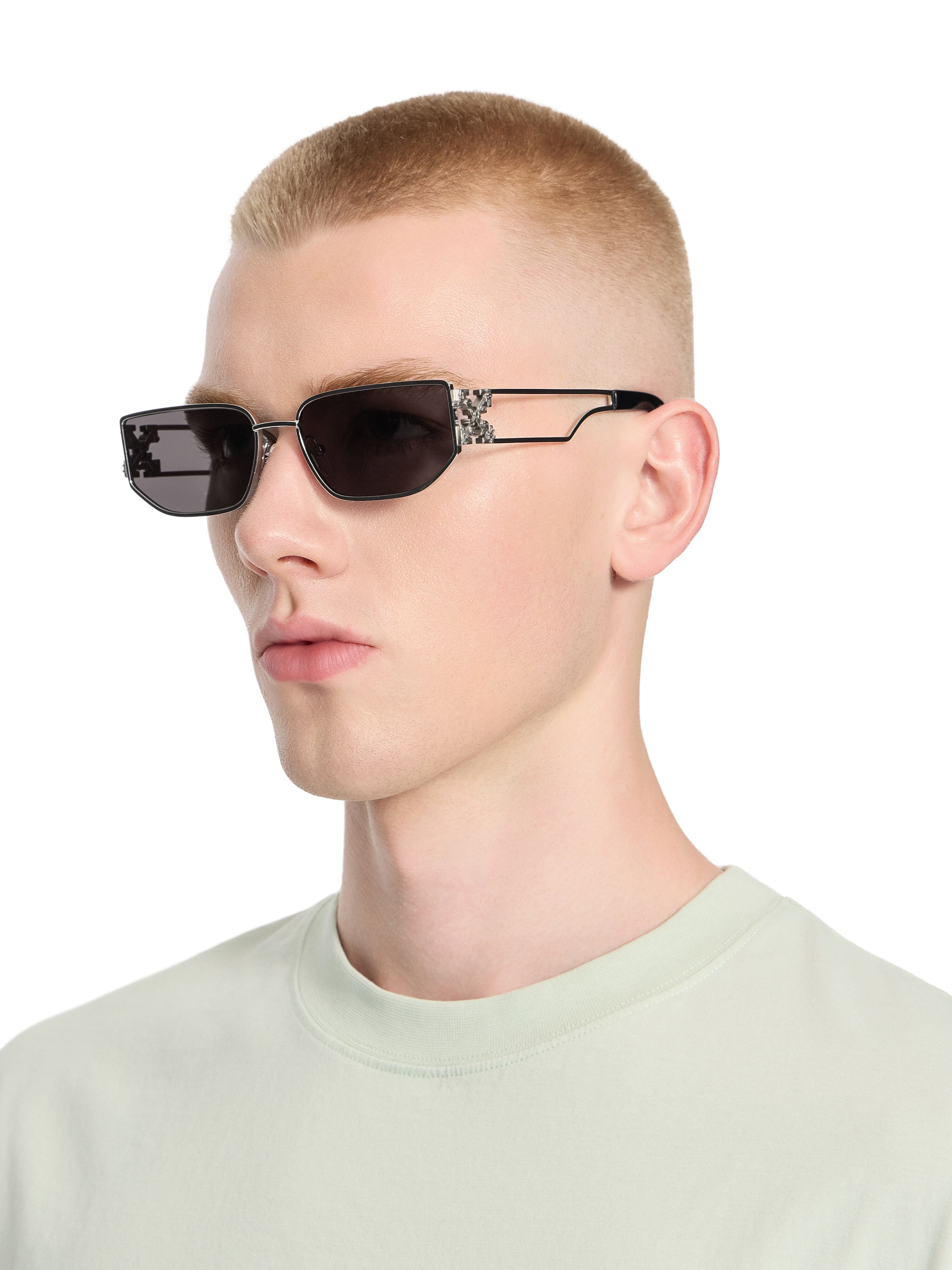 OFF WHITE Allen Dark Grey Lens Sunglasses Shiny Gold OW1027720760