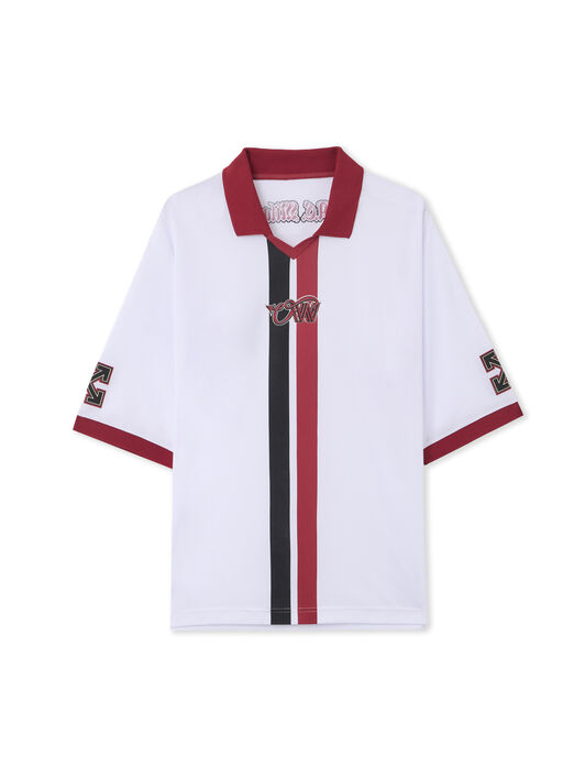 Off White C o AC Milan Arrow Tech T shirt In WHITE RED For Men Off Off White C o AC Milan Arrow Tech T shirt In WHITE RED For Men Off