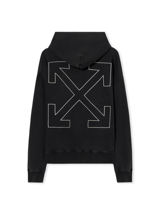 OFF WHITE Outline Arrow Skate Hoodie VINTAGE BLACK - WHITE OMBB085F25FLE00K