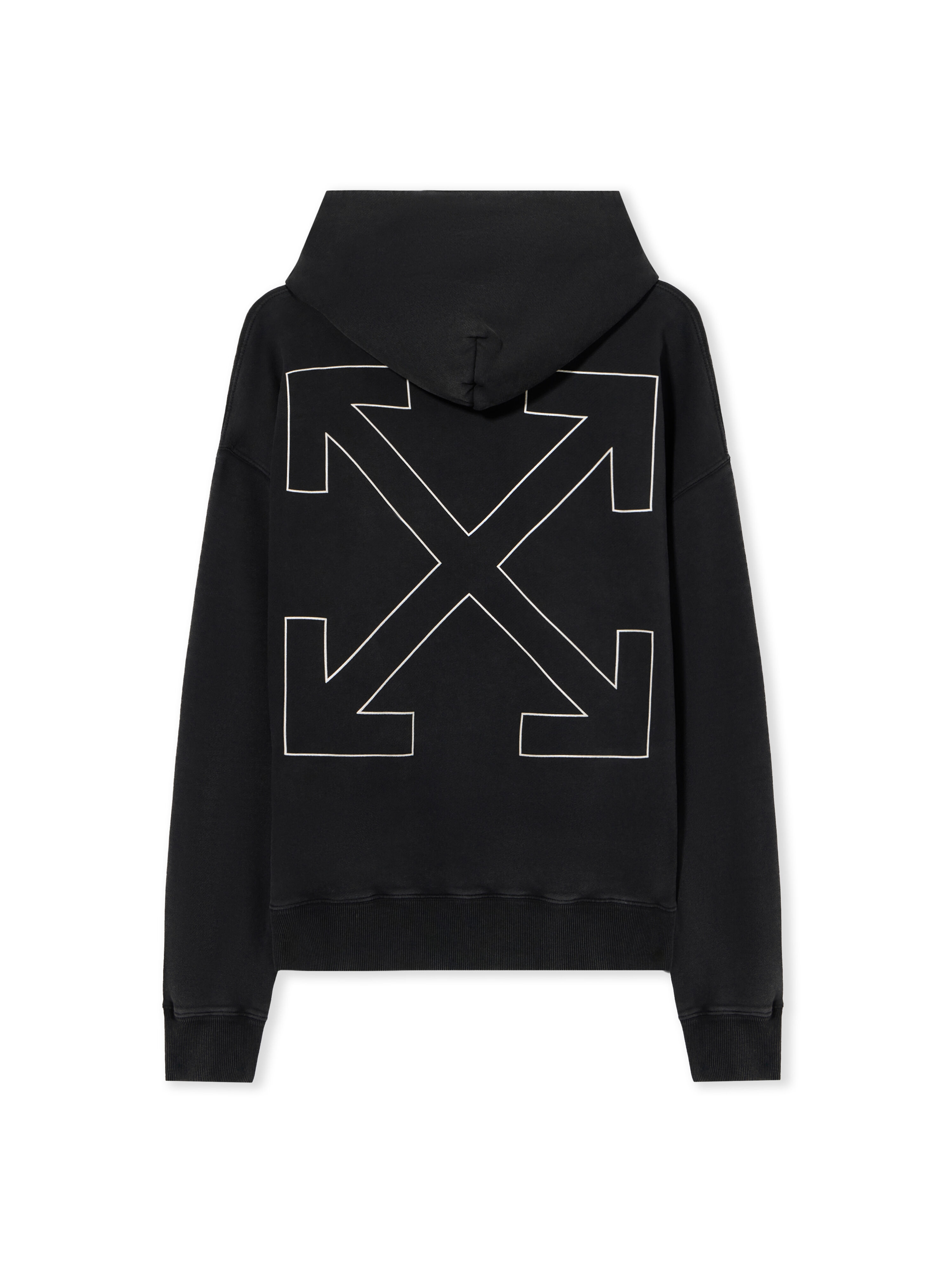 OFF WHITE Outline Arrow Skate Hoodie VINTAGE BLACK - WHITE OMBB085F25FLE00K