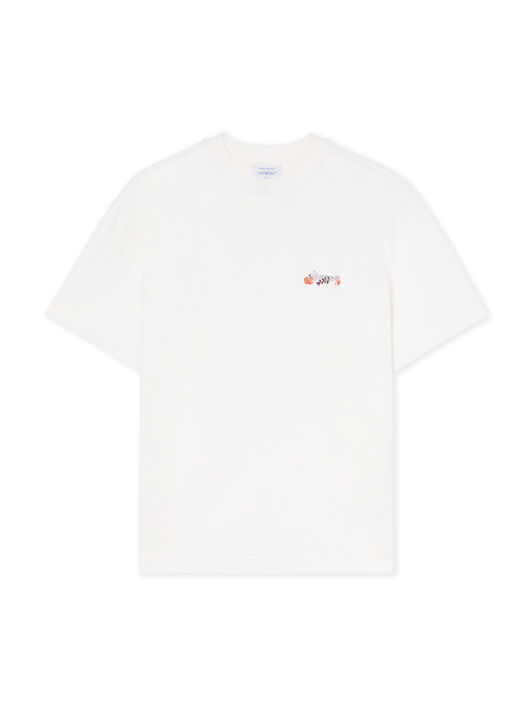 OFF WHITE Flower Vase Regular Logo Tee WHITE - BLACK OWAA089F25JER005