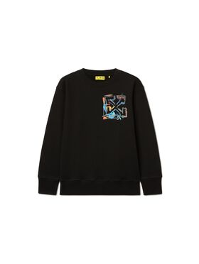 OFF WHITE Felpa Con Motivo Watercolor Arrow NERO OBBA001S25FLE006