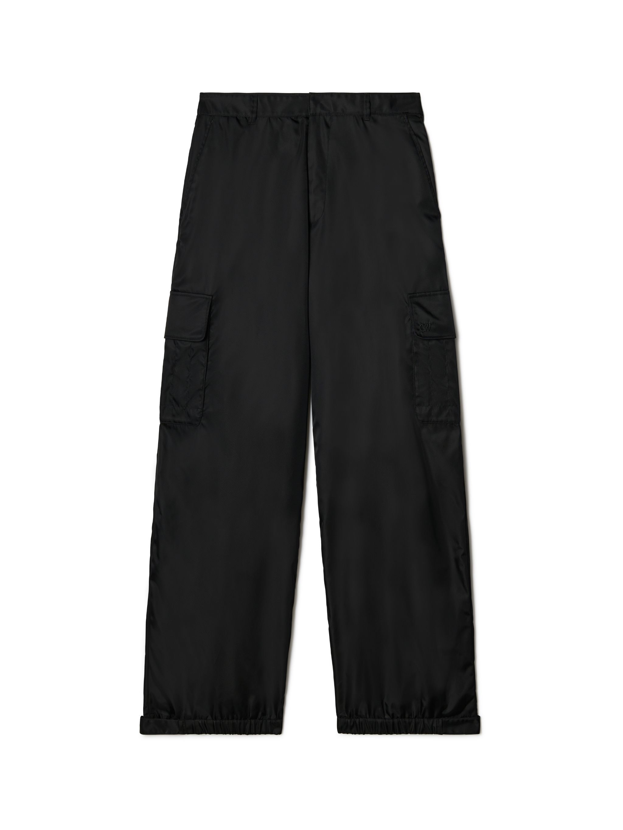 OFF WHITE OW EMB NYL CARGO PANT BLACK OMCF037F23FAB005