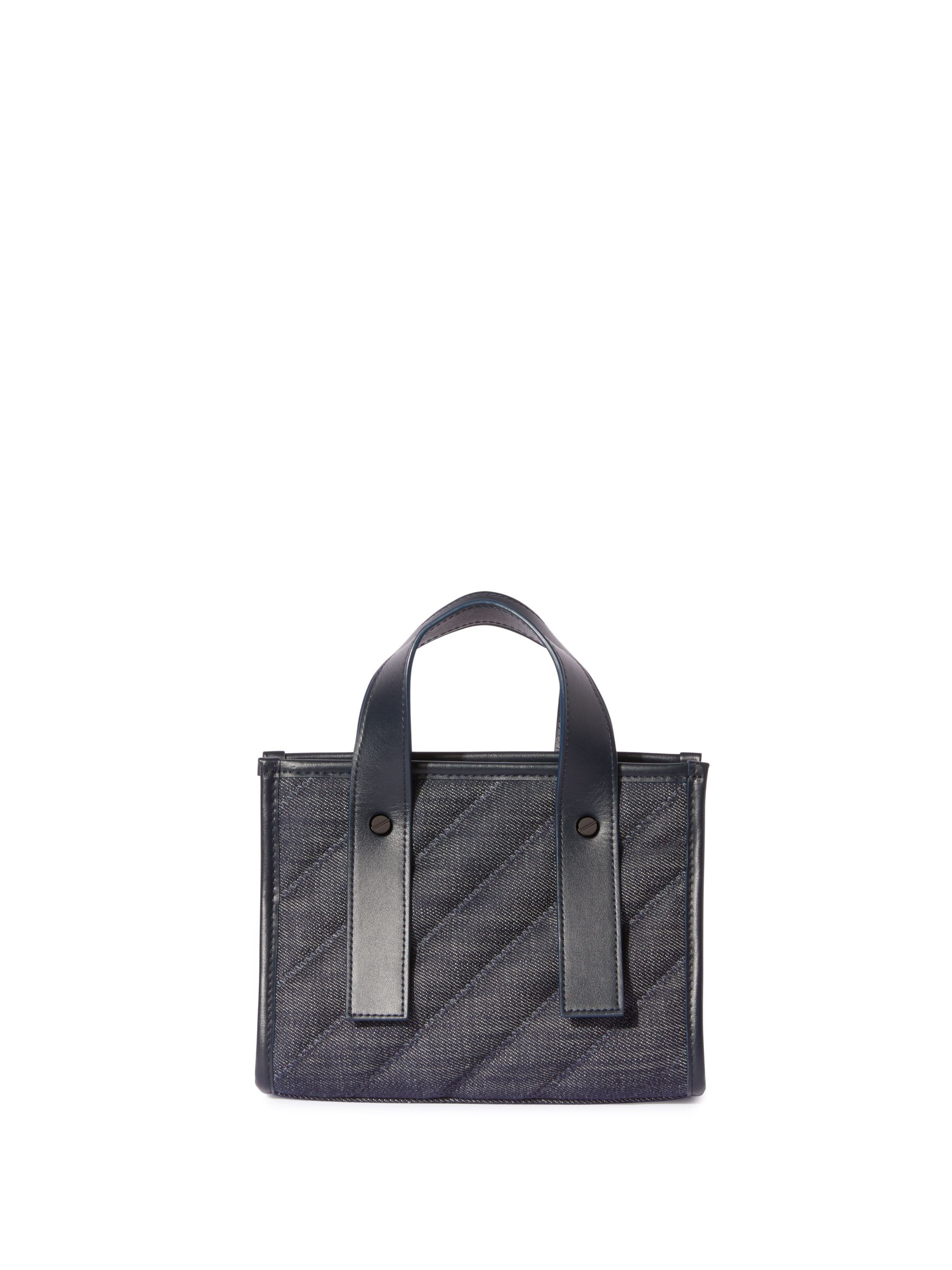 OFF WHITE Dunkelblaue Gequiltete Denim Einkaufstasche BLAU OWNA238S25FAB001