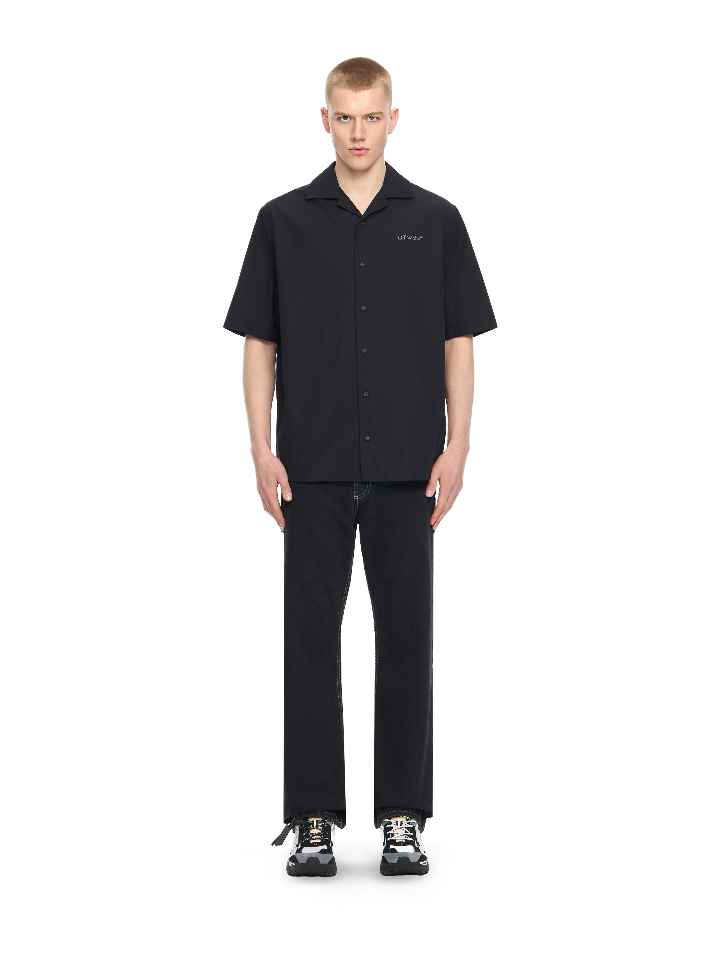 OFF WHITE Metal Arrow Bowling Shirt BLACK 44XGG01FS26F003
