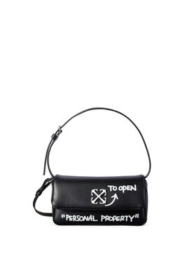 OFF WHITE Black Jitney 0.7 Quote Shoulder Bag BLACK OWNN18BC99LEA001