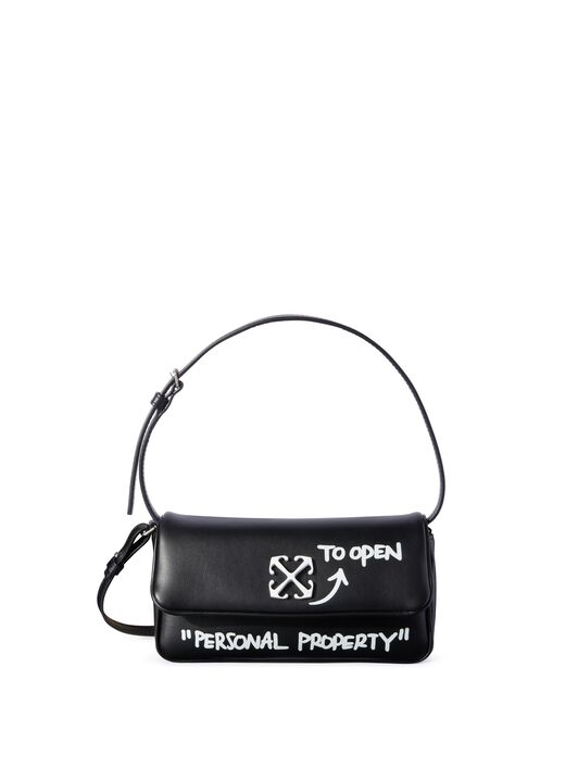 OFF WHITE Schwarze Jitney 0.7 Quote Schultertasche SCHWARZ OWNN18BC99LEA001