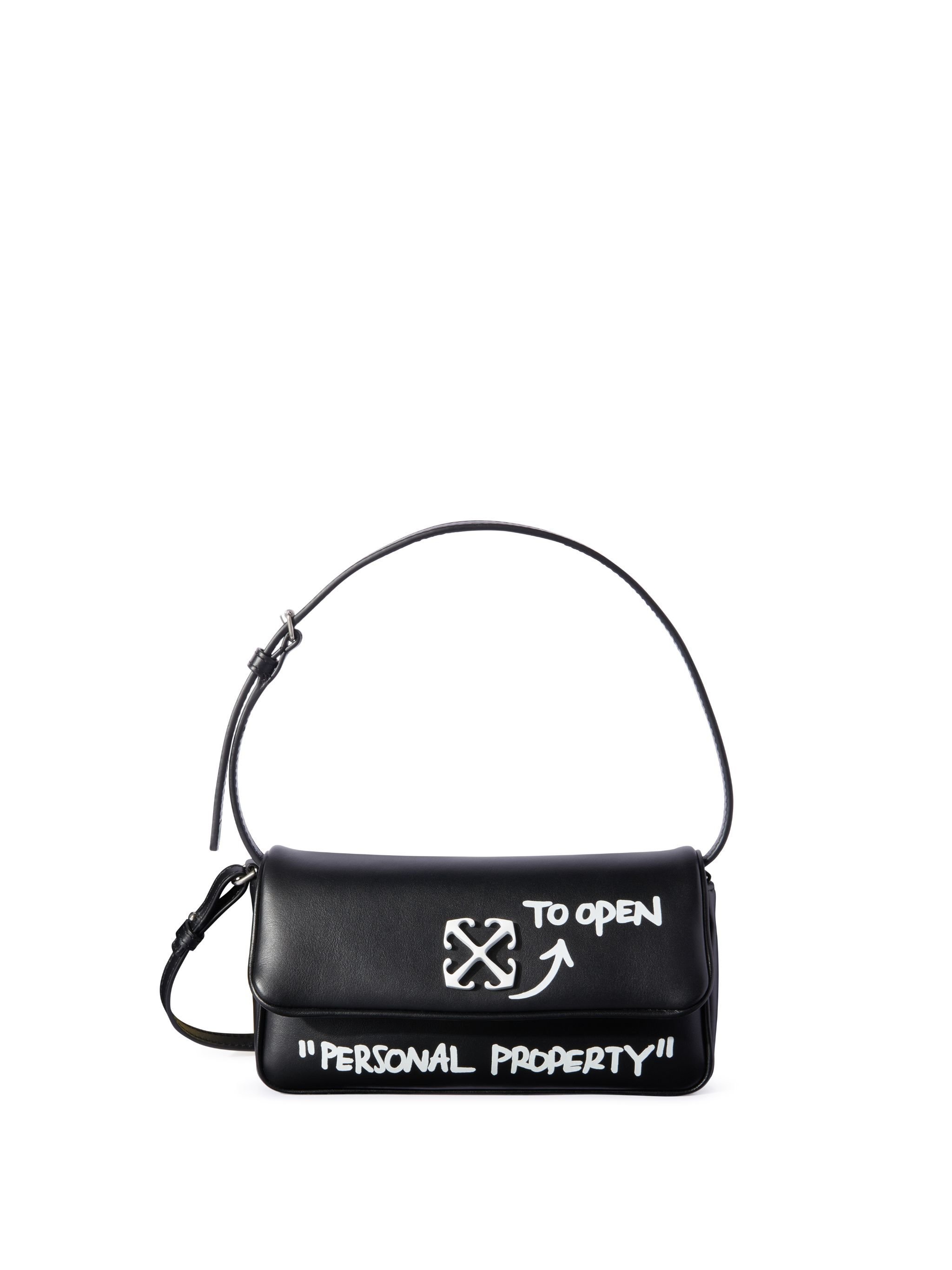 OFF WHITE Schwarze Jitney 0.7 Quote Schultertasche SCHWARZ OWNN18BC99LEA001