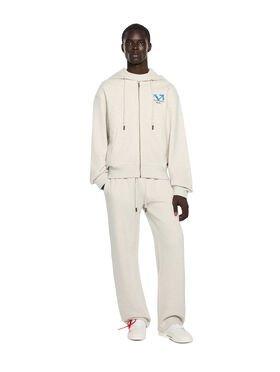 OFF WHITE Half Arrow Regular Zip Hoodie GREY MELANGE 44MBE02EF26F002