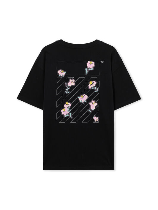 LAB L/AB Floral Diagonal Skate T-Shirt Black Night LABF2639A00035T