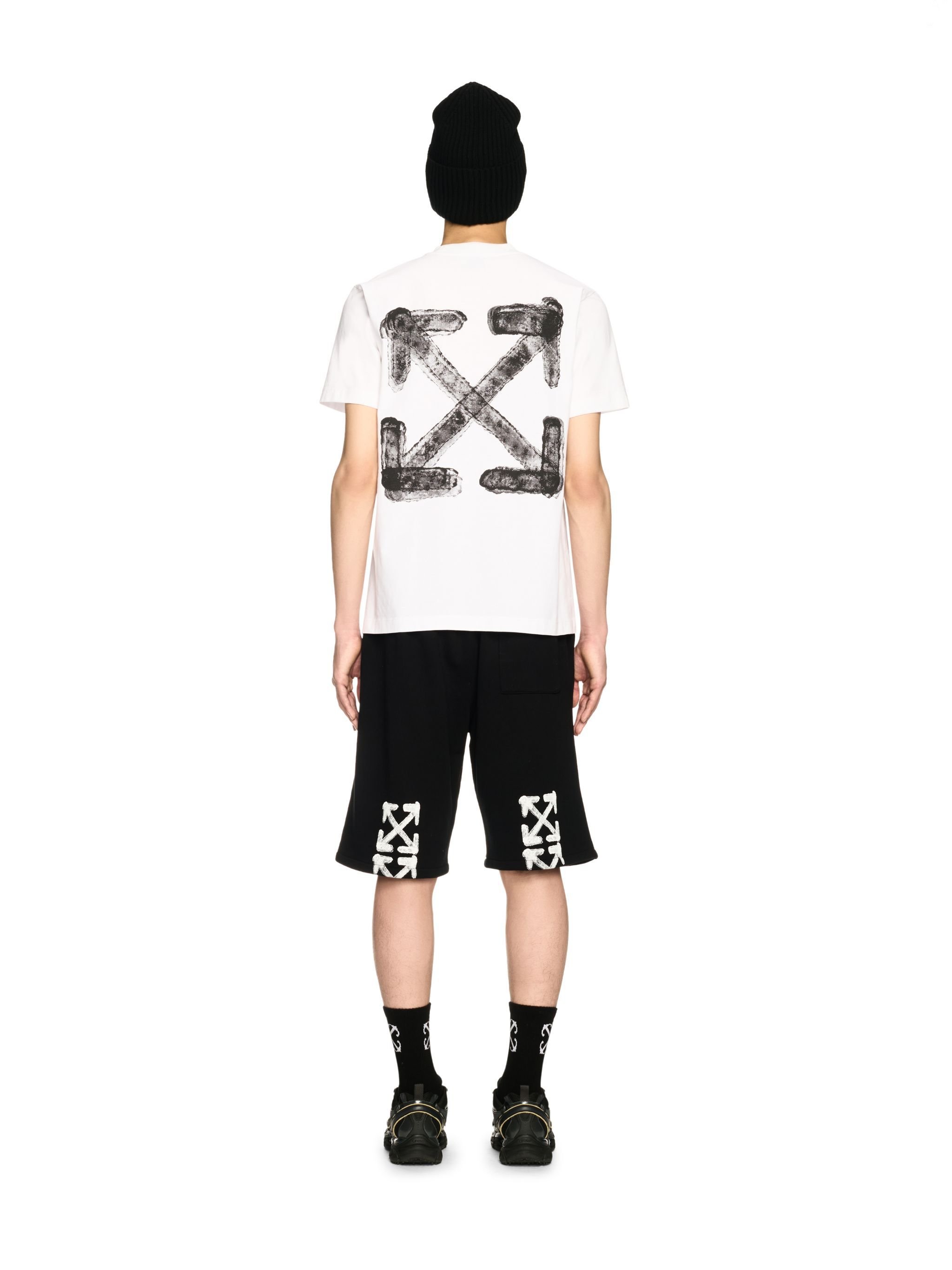 OFF WHITE Weißes T-Shirt Mit Gesprühtem Pfeil-Motiv WEISS OMAA027S25JER00B