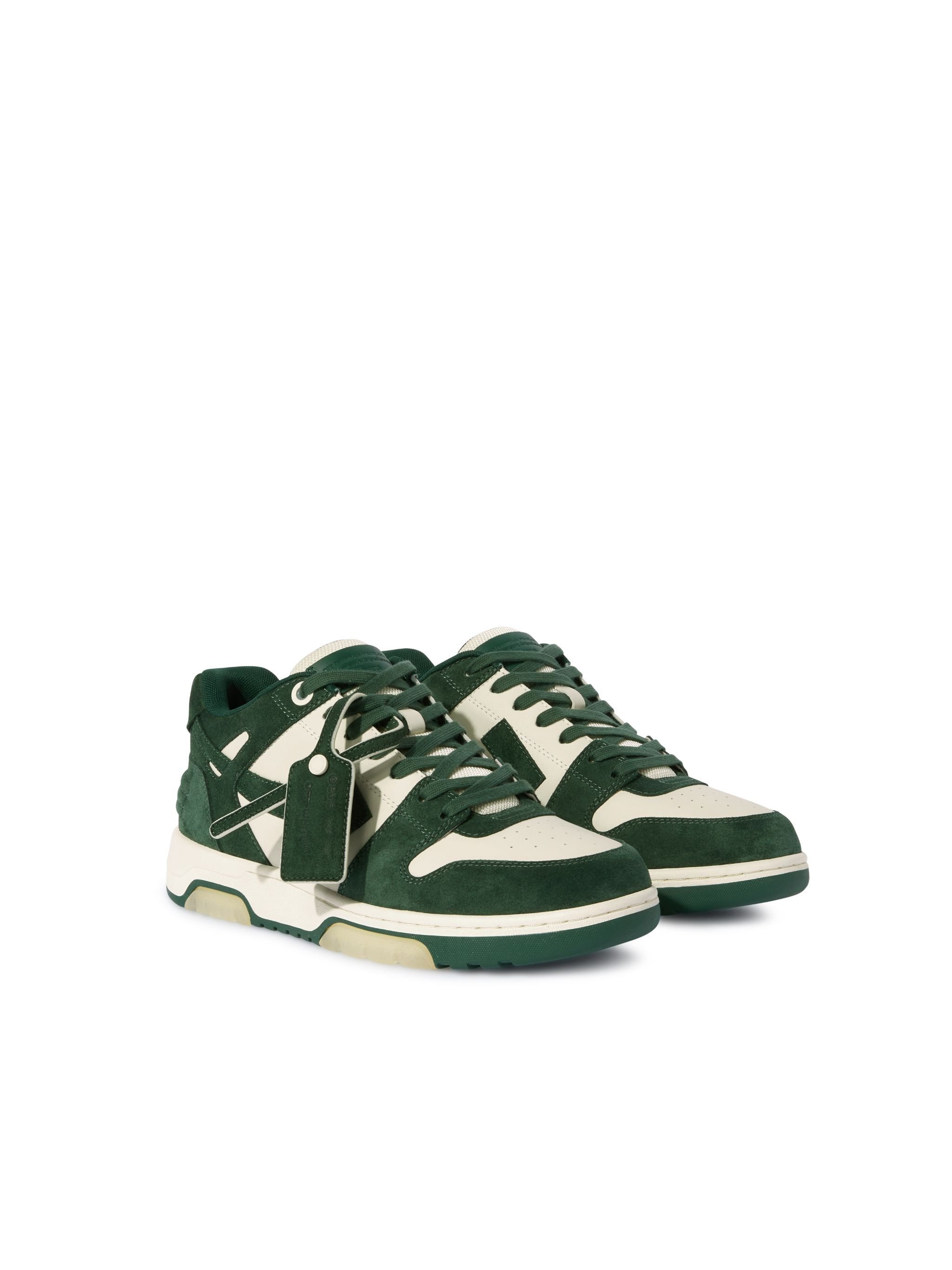 OFF WHITE Sneakers Out Of Office in Pelle Scamosciata GREEN OMIA189S25LEA007