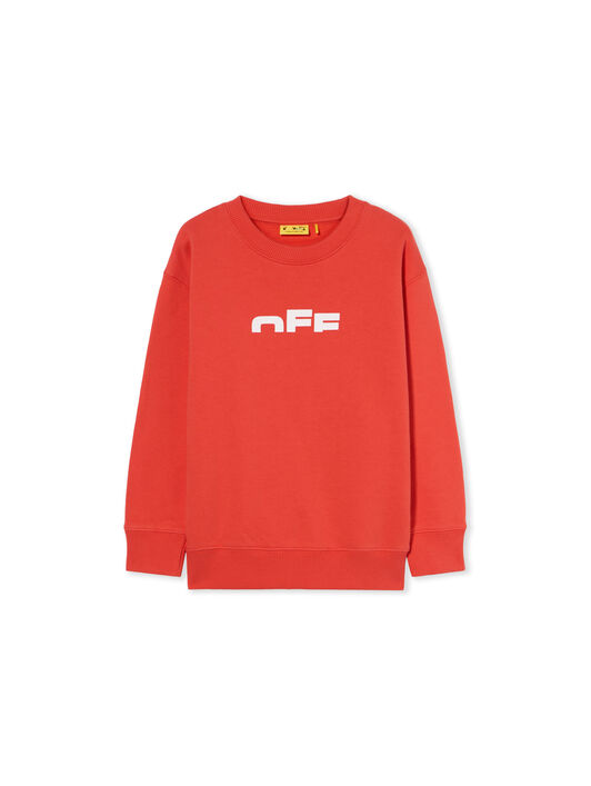 OFF WHITE Type Logo Crewneck Logo Sweatshirt RED - WHITE OBBA001F25FLE002