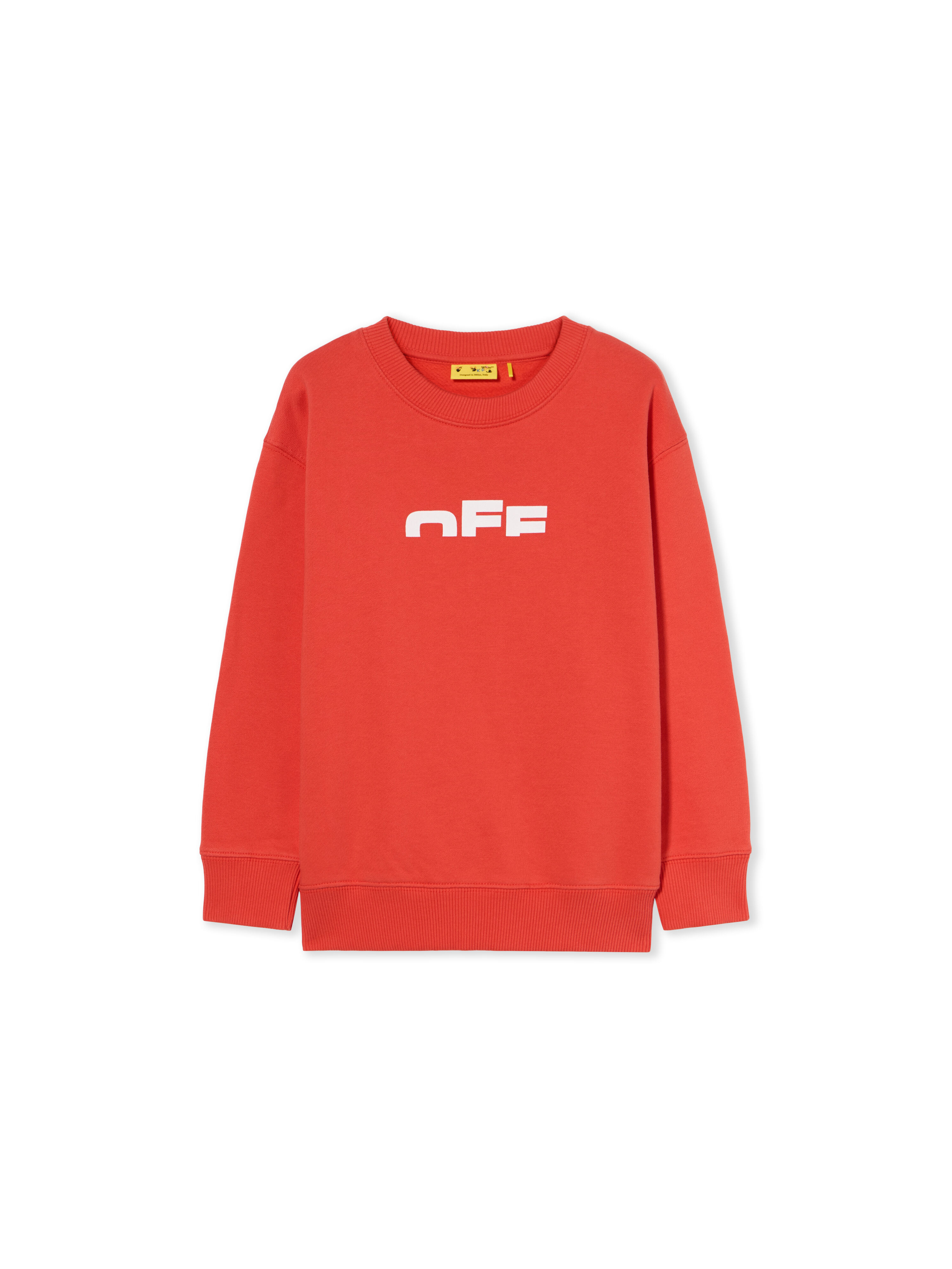 OFF WHITE Type Logo Crewneck Logo Sweatshirt RED - WHITE OBBA001F25FLE002