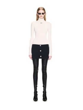 OFF WHITE White Off Stamp Second Skin L/S Turtleneck BLACK OERI129C99PLA001